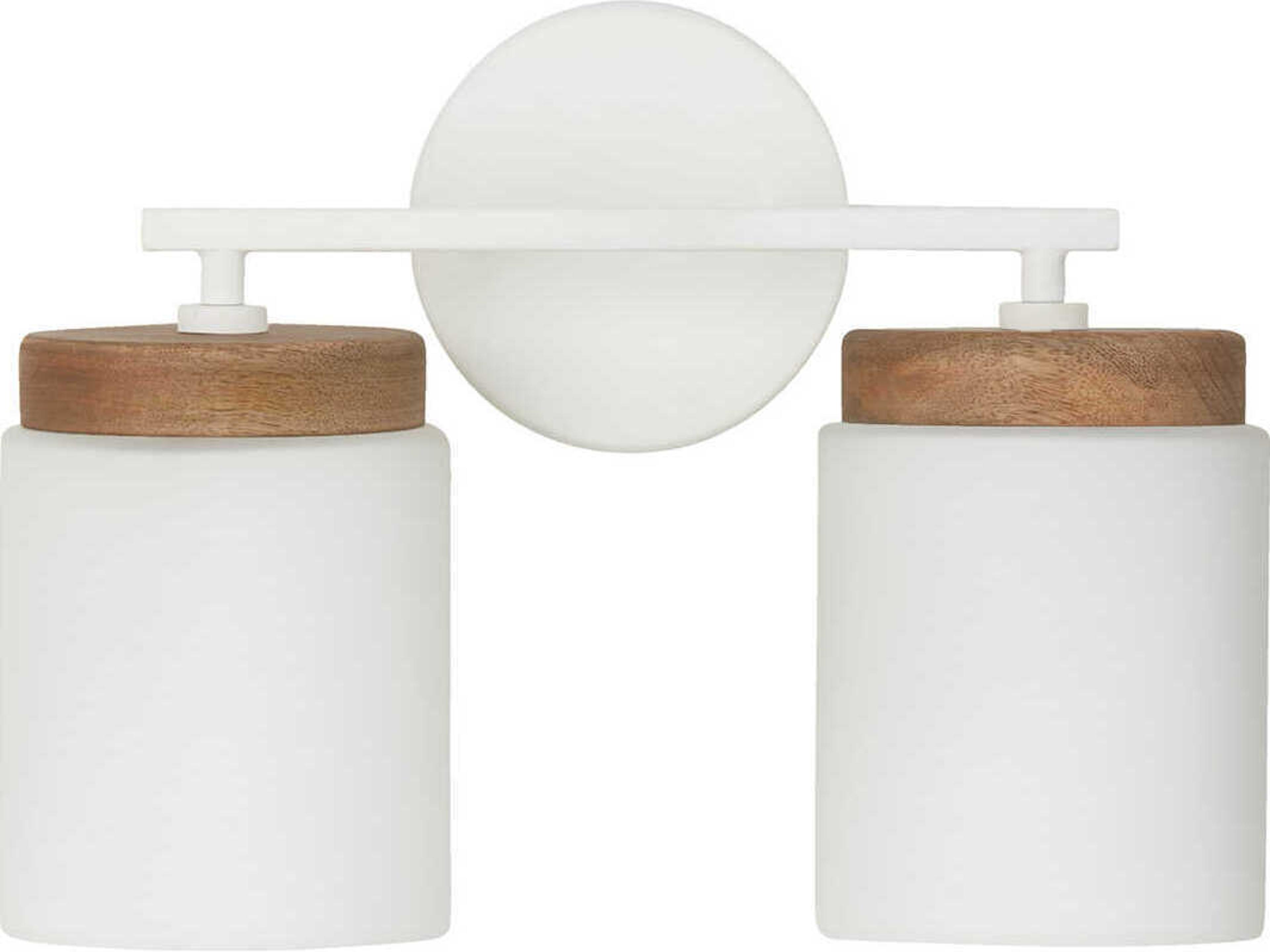 Capital Lighting Liam 2-Light Light Wood And White Vanity