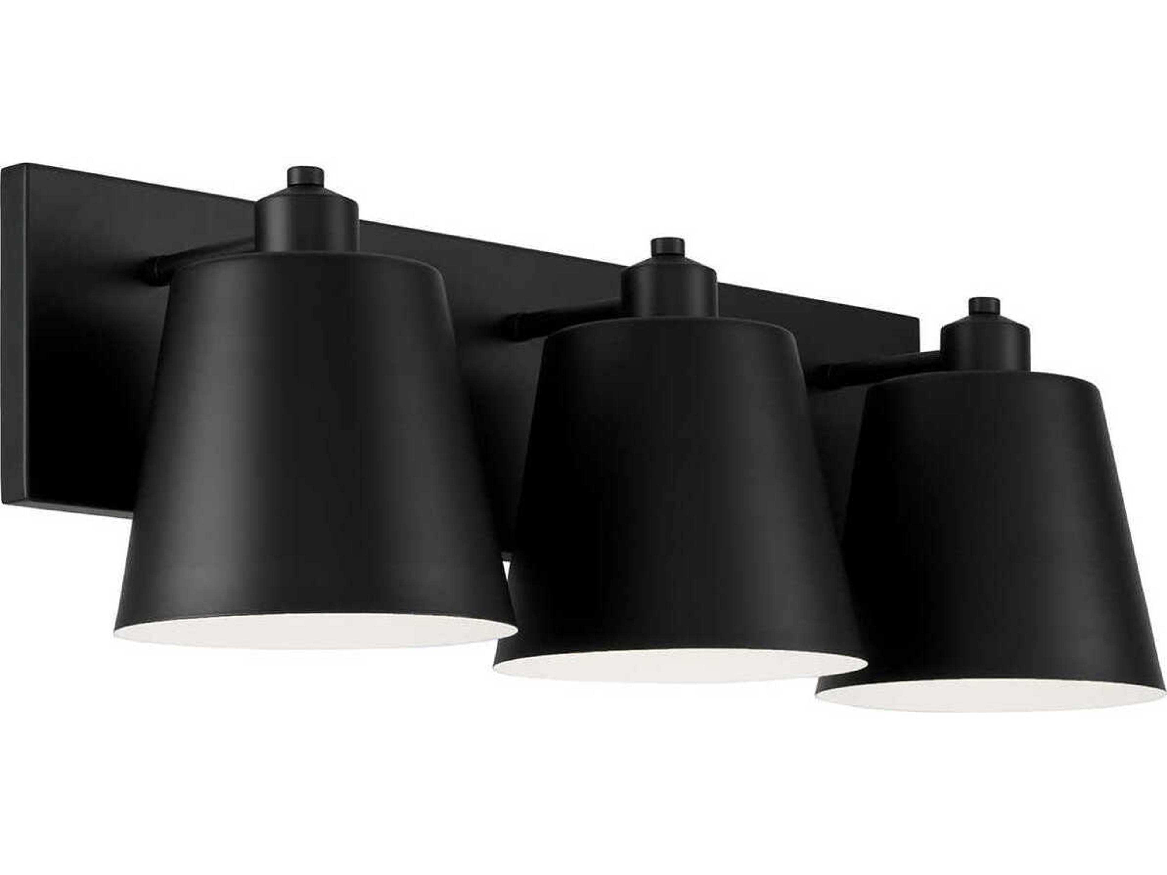 Alden 3-Light Matte Black Vanity Light