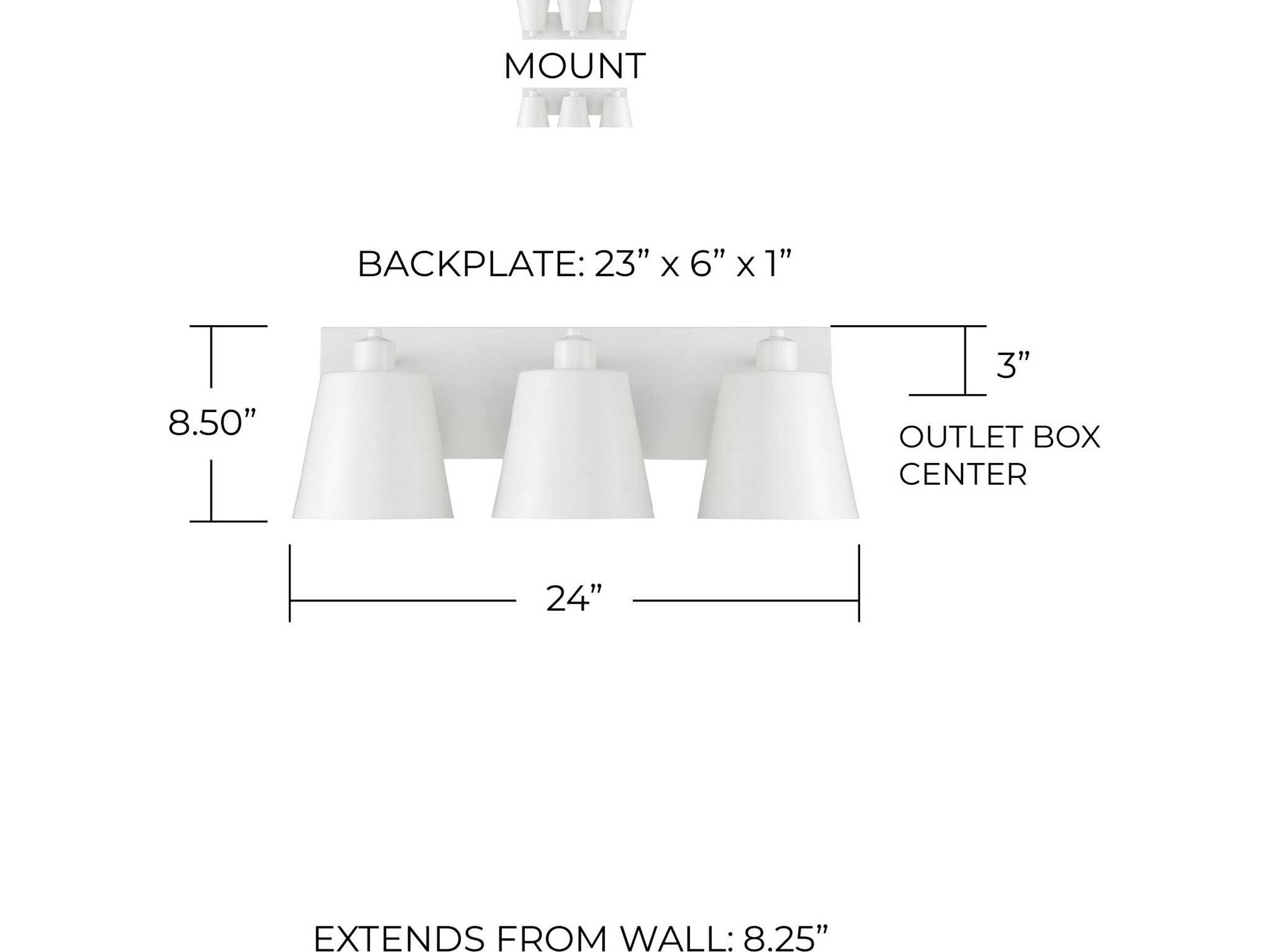 Capital Lighting Alden 3-Light Matte White Vanity Light