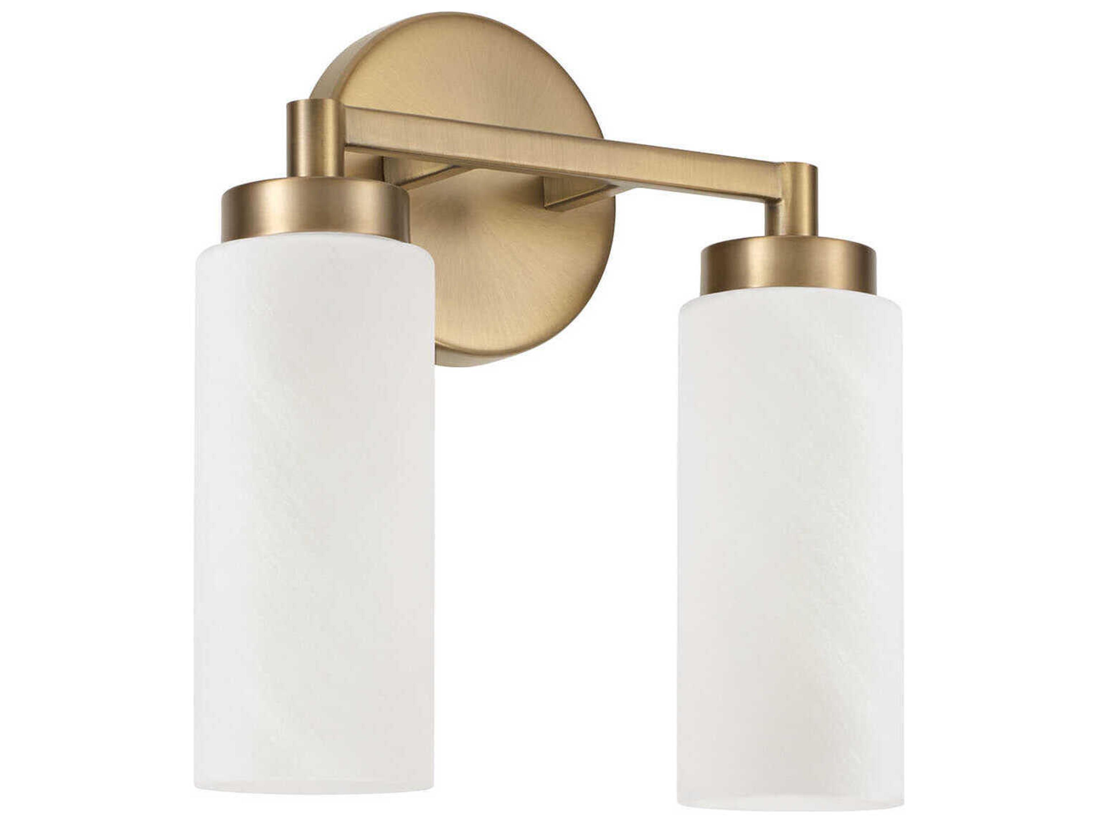 Alyssa 2-Light Aged Brass Vanity Light
