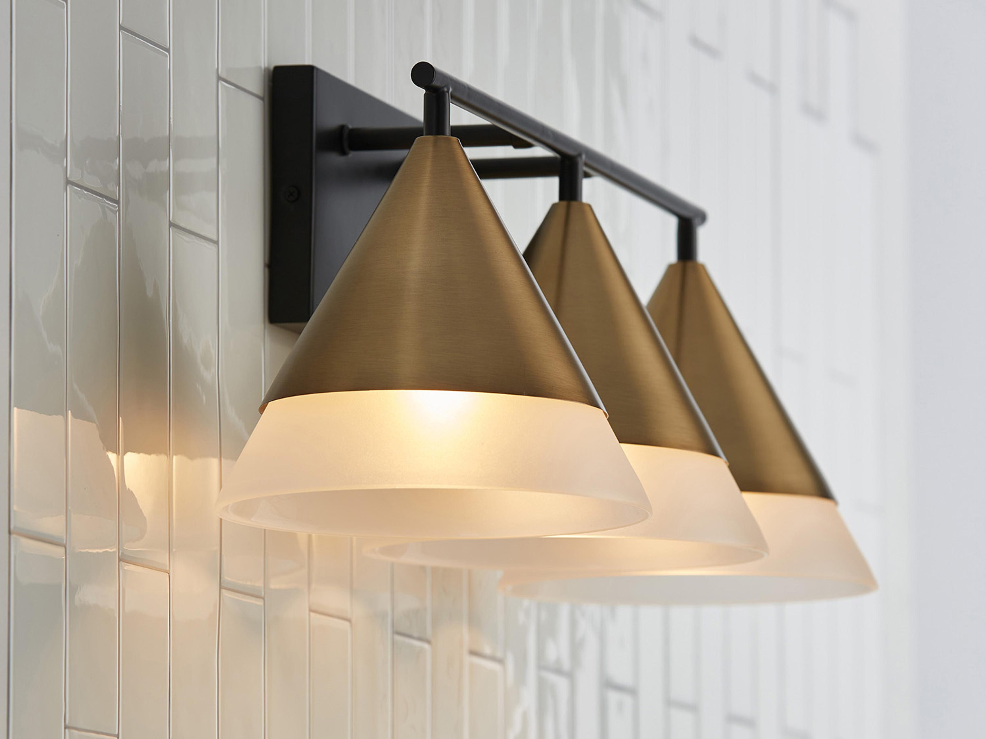 Capital Lighting Avant 3-Light Aged Brass And Black Vanity Light