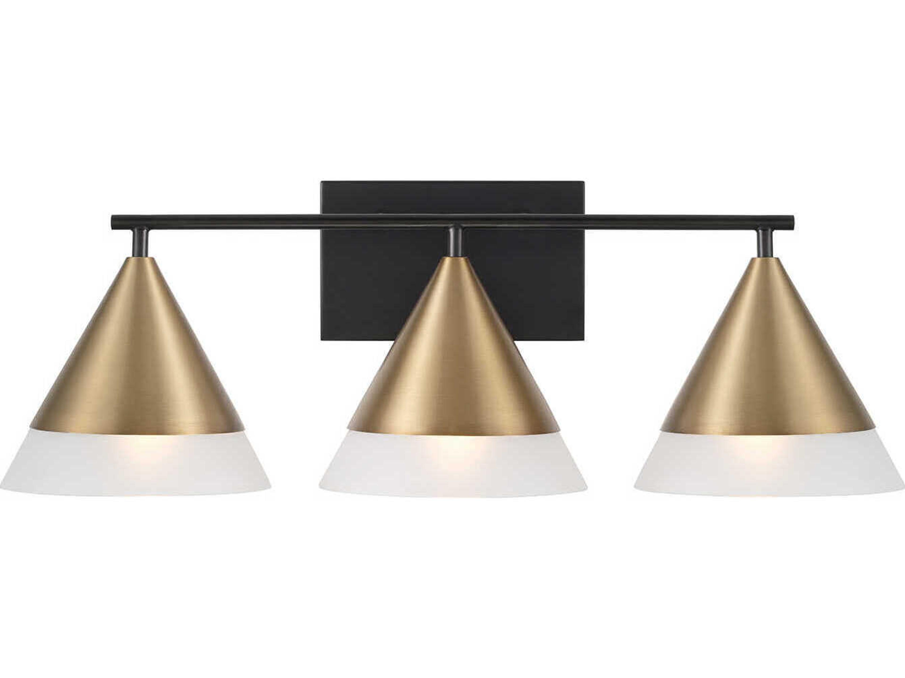Capital Lighting Avant 3-Light Aged Brass And Black Vanity Light