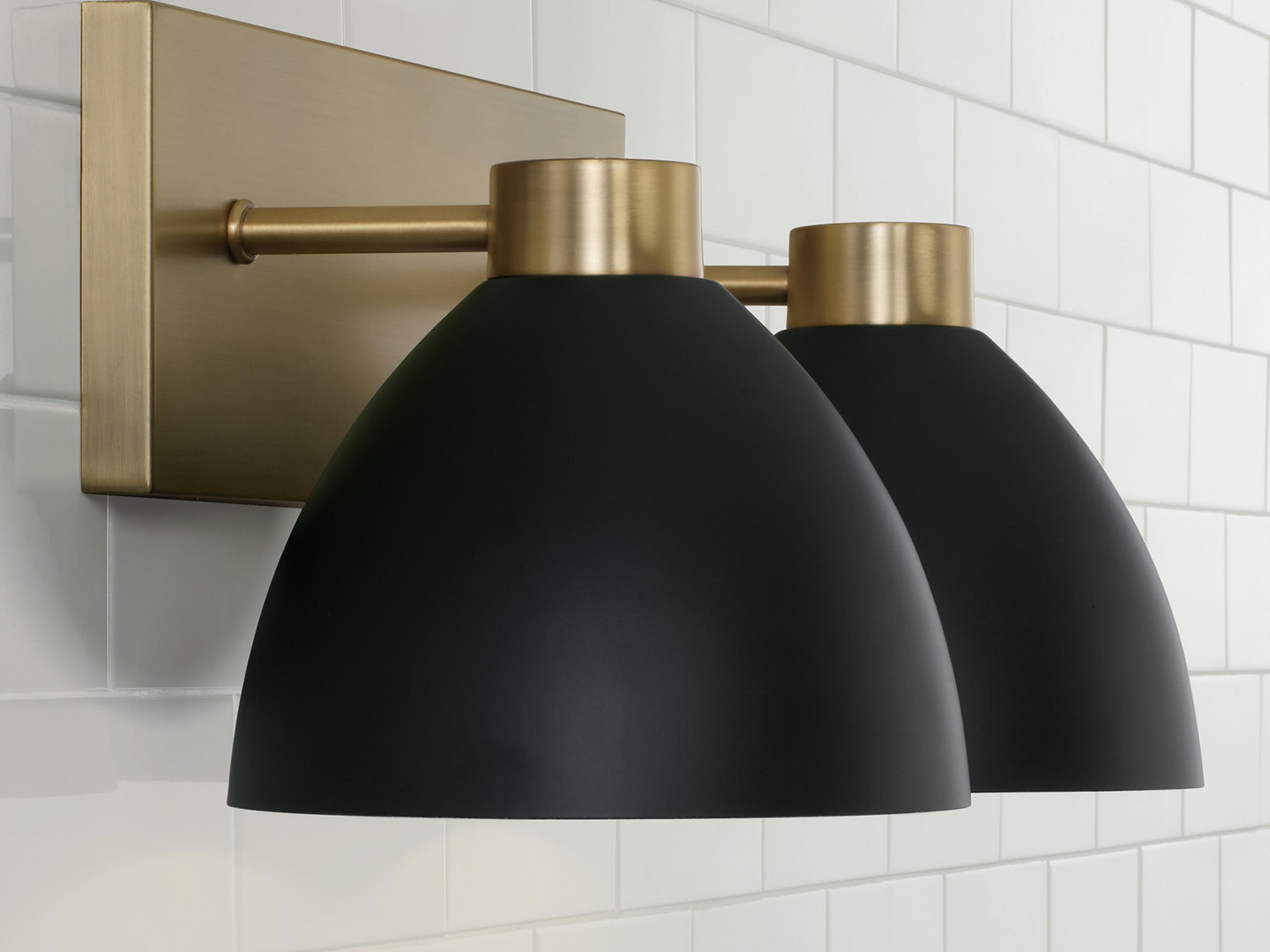Capital Lighting Ross 2-Light Aged Brass And Black Vanity Light