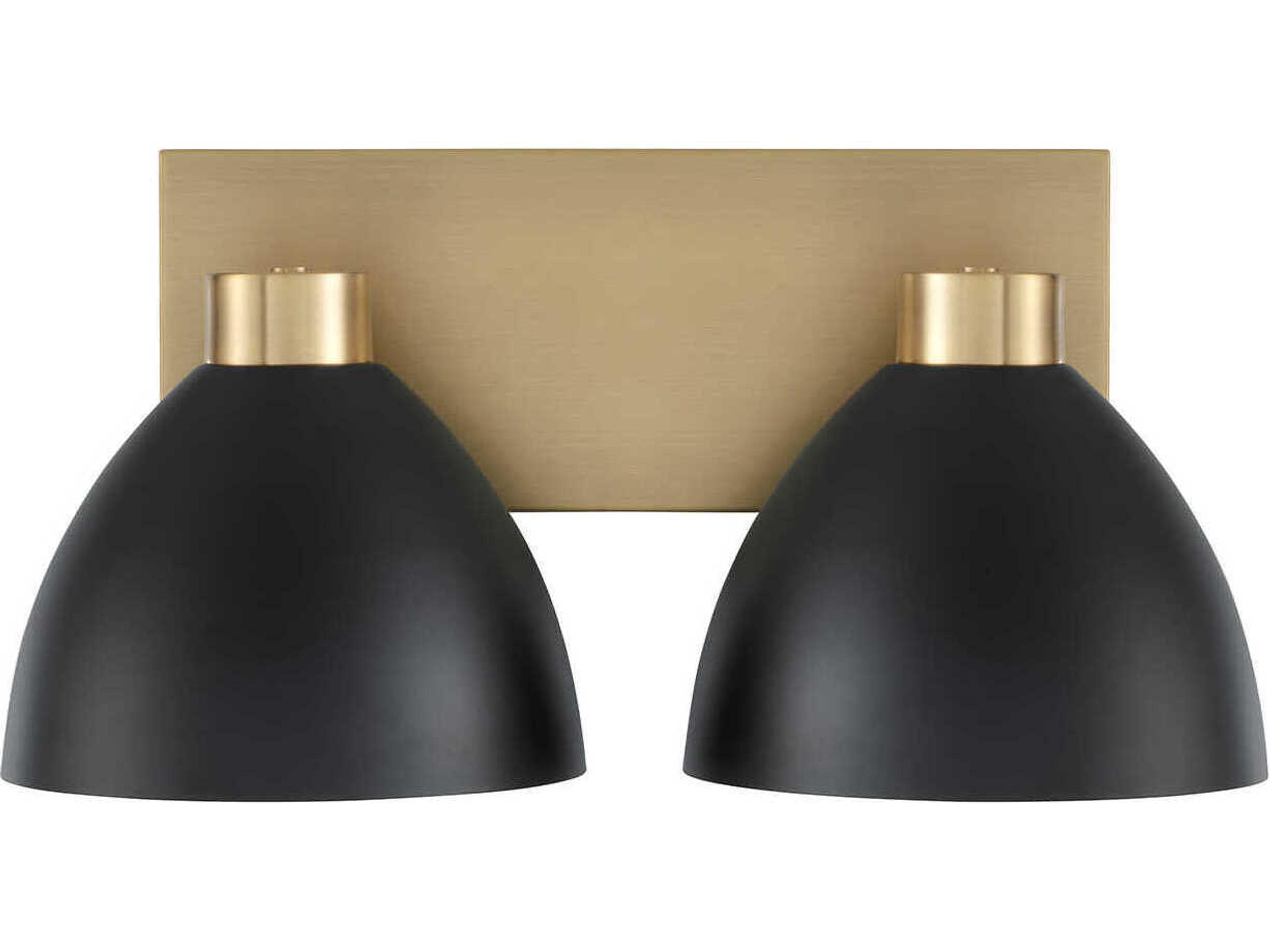 Capital Lighting Ross 2-Light Aged Brass And Black Vanity Light