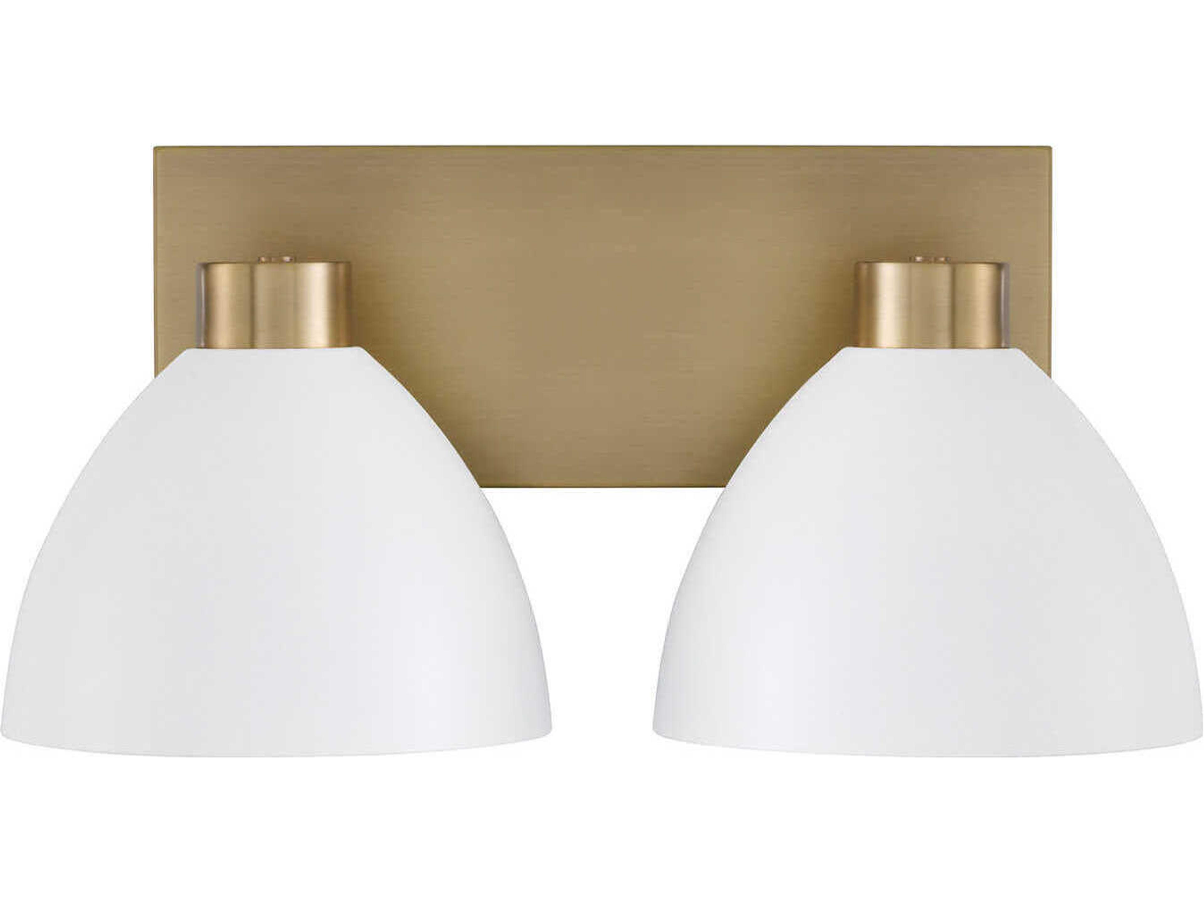 Capital Lighting Ross 2-Light Aged Brass And White Vanity Light