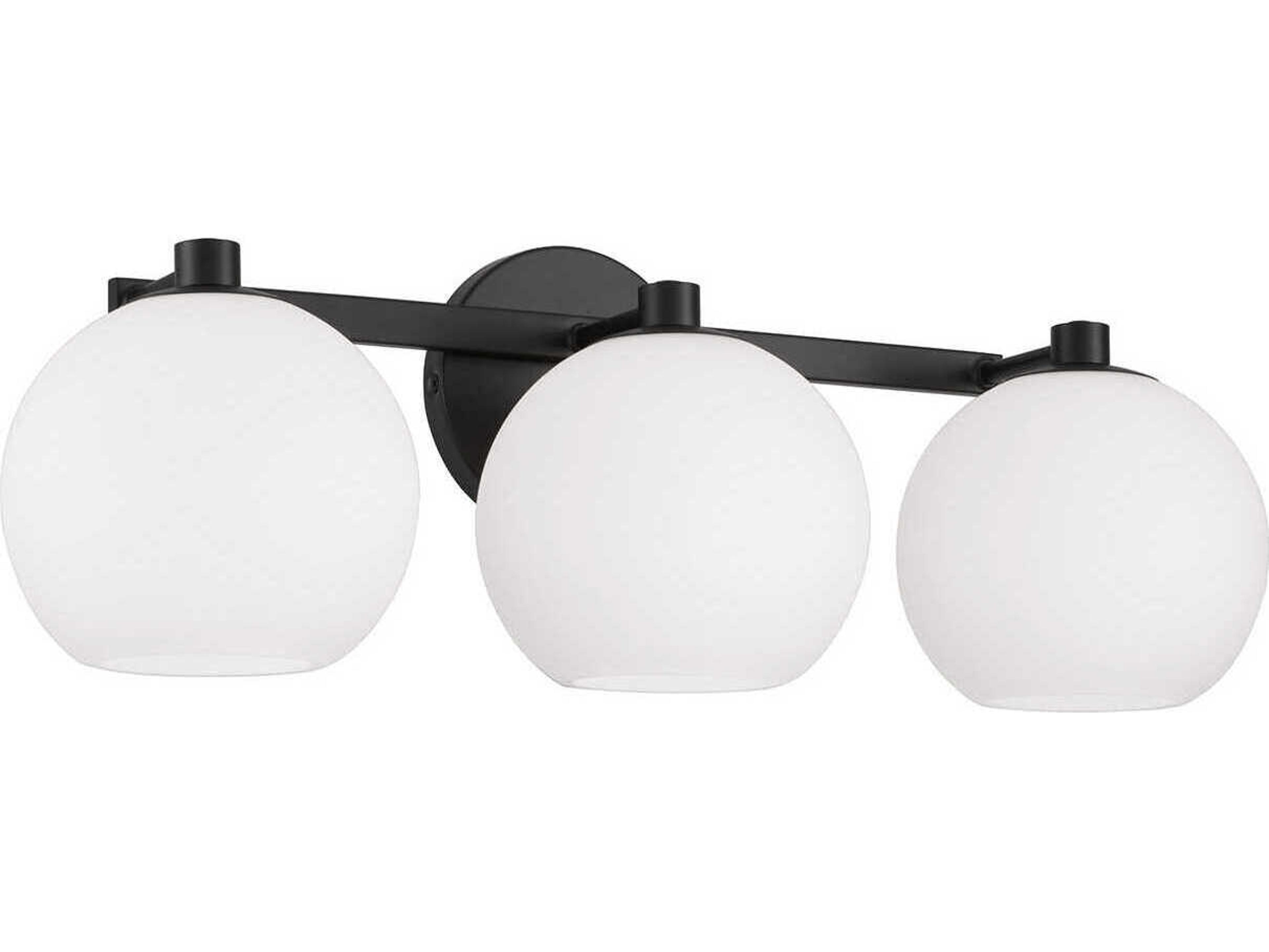 Ansley 3-Light Matte Black Vanity Light