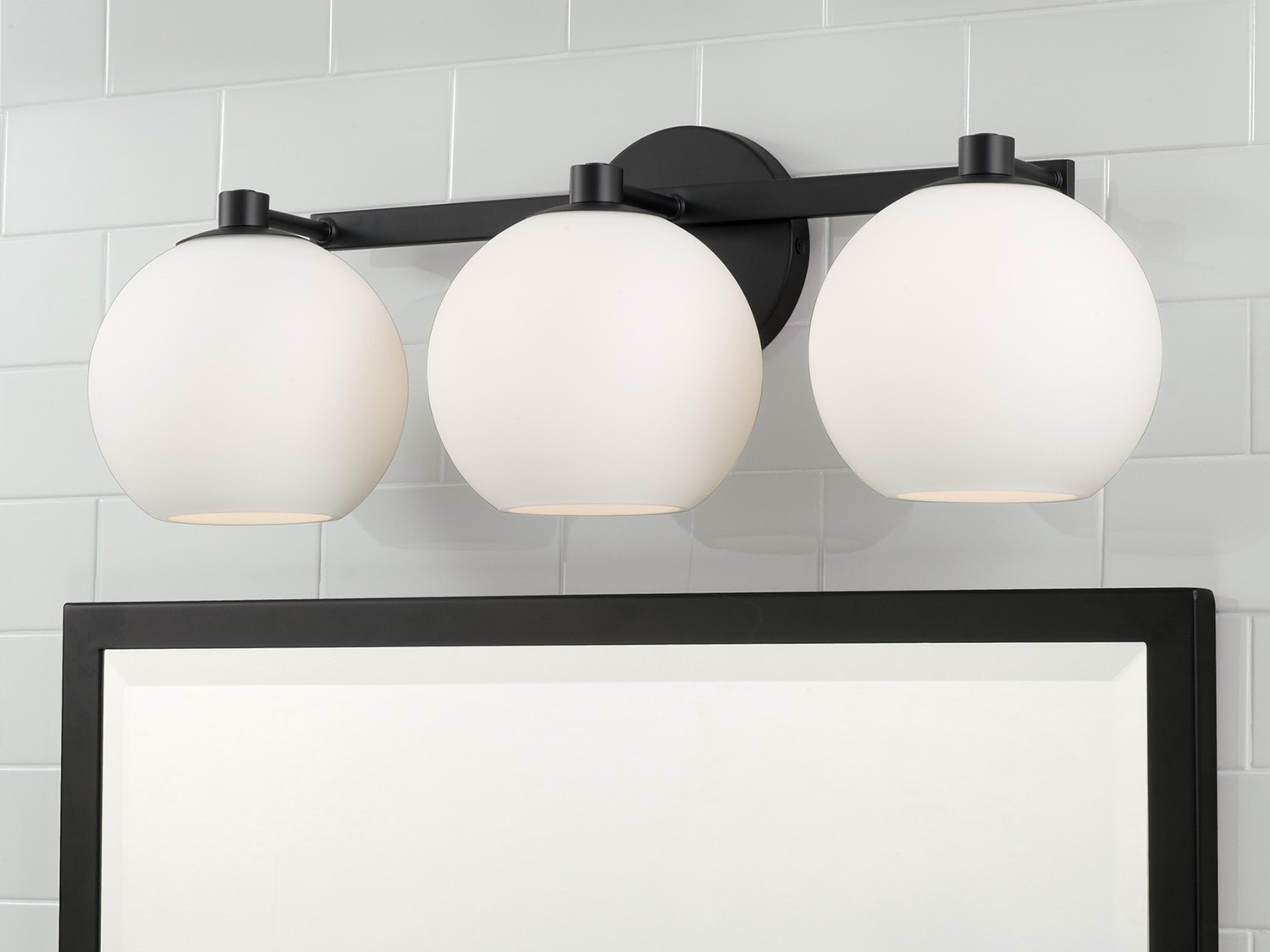 Capital Lighting Ansley 3-Light Matte Black Vanity Light