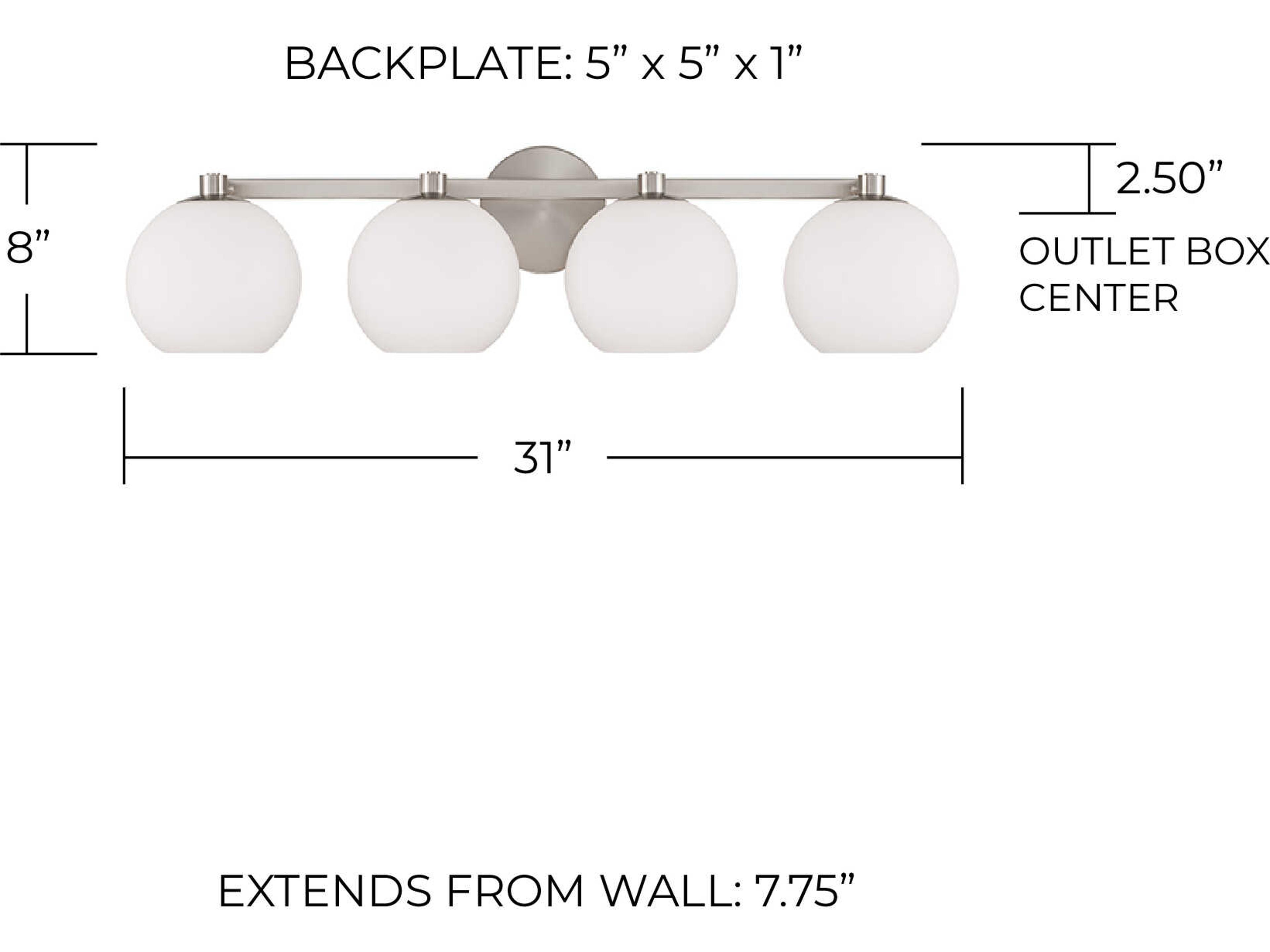 Capital Lighting Ansley 4-Light Brushed Nickel Vanity Light