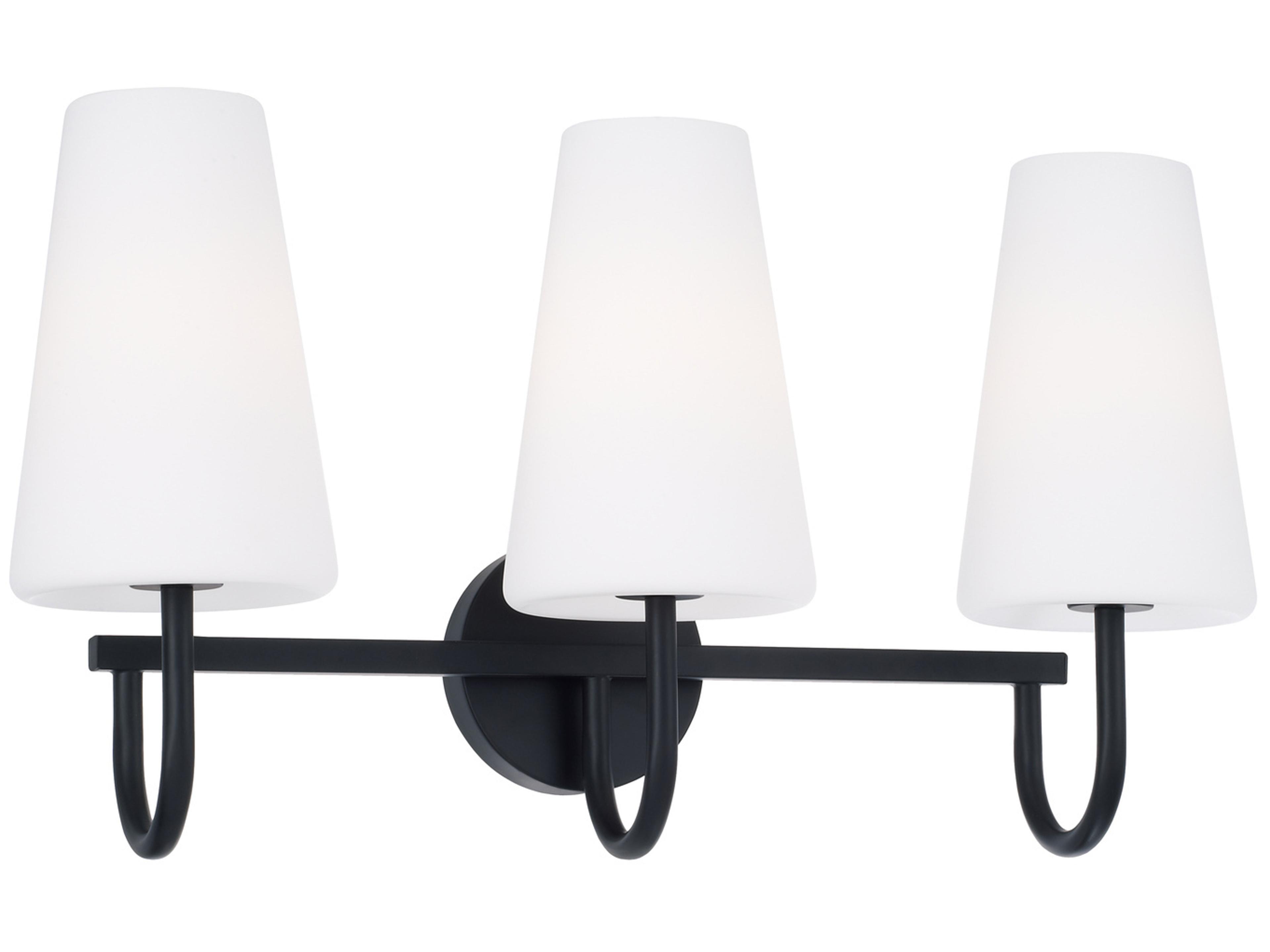 Averitt 3-Light Matte Black Vanity Light