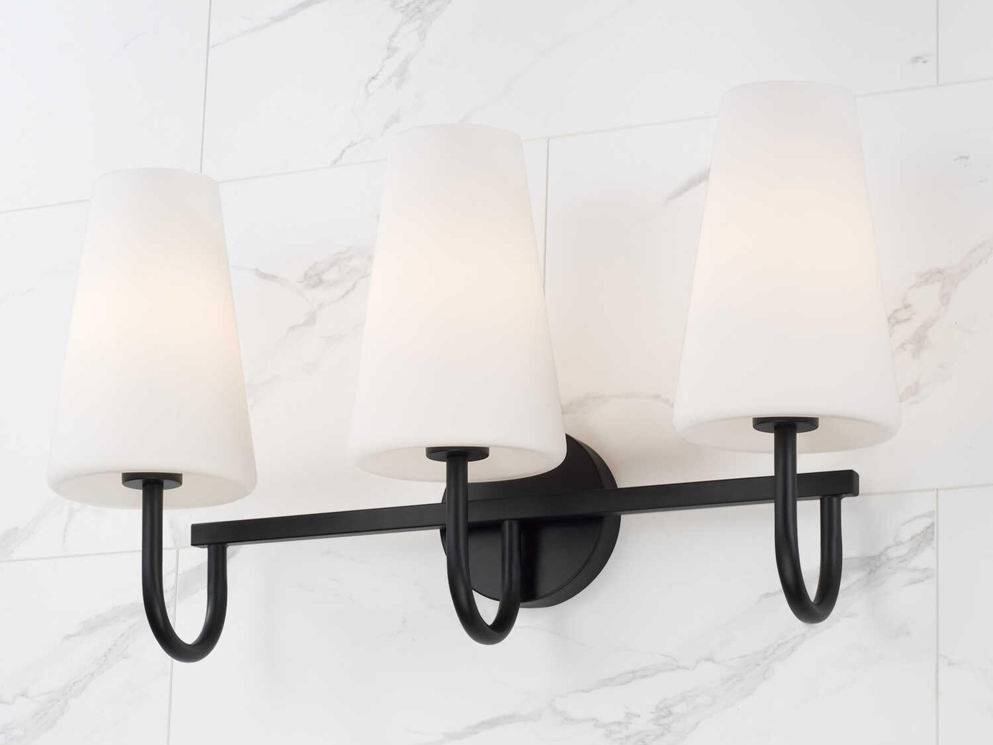 Capital Lighting Averitt 3-Light Matte Black Vanity Light