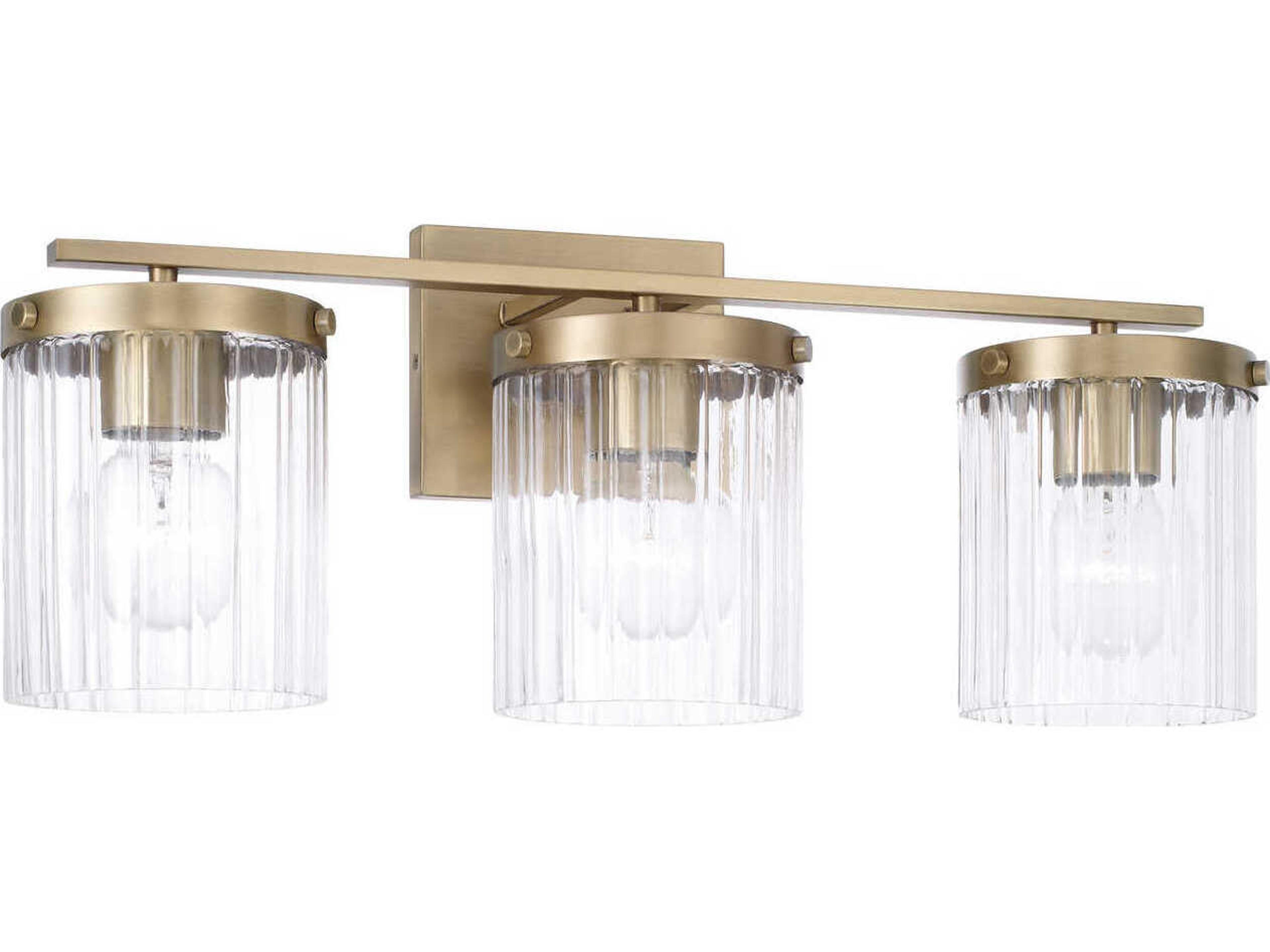 Vaughn 3-Light Aged Brass Vanity Light