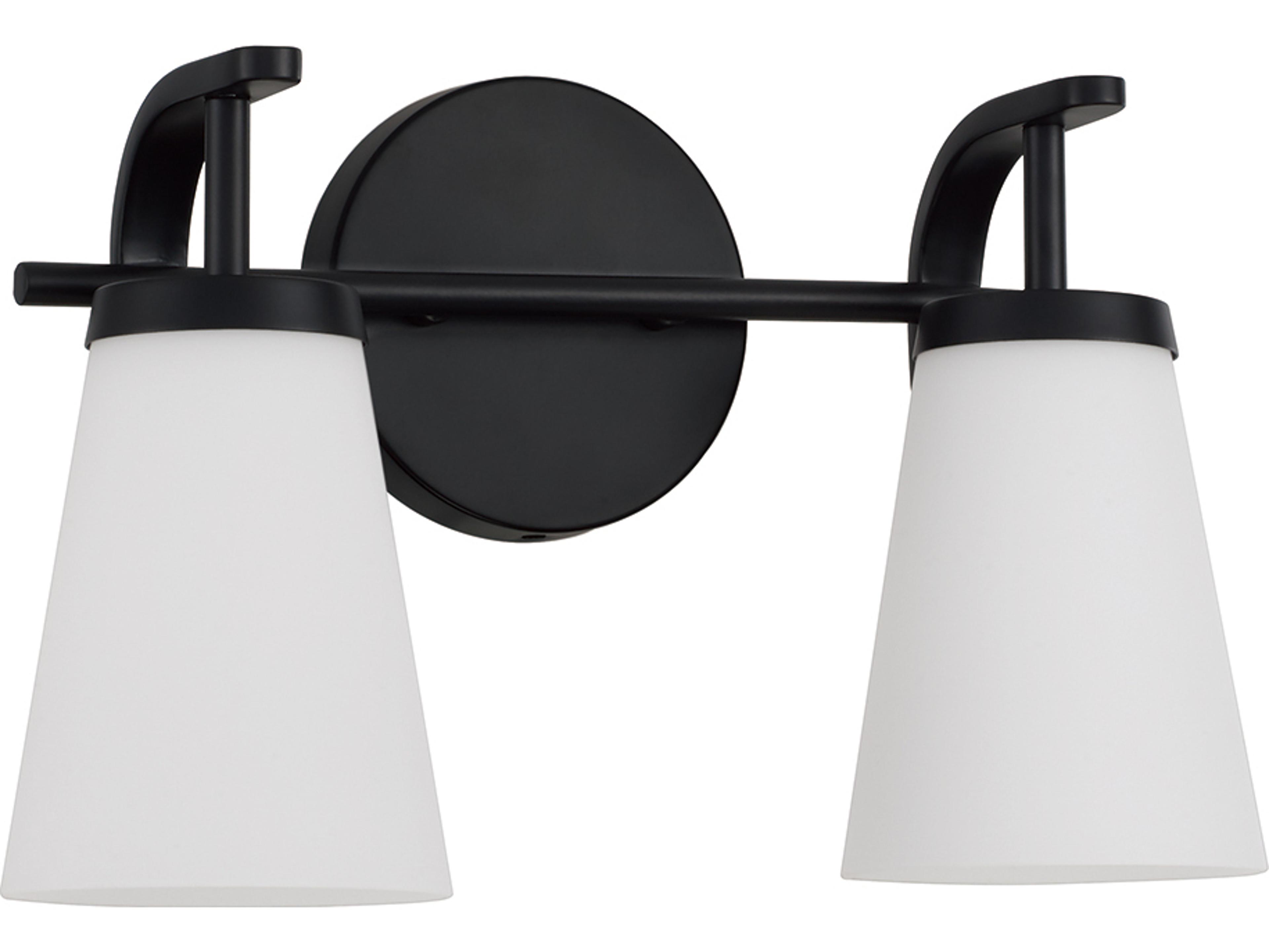 Drake 2-light Matte Black Vanity Light