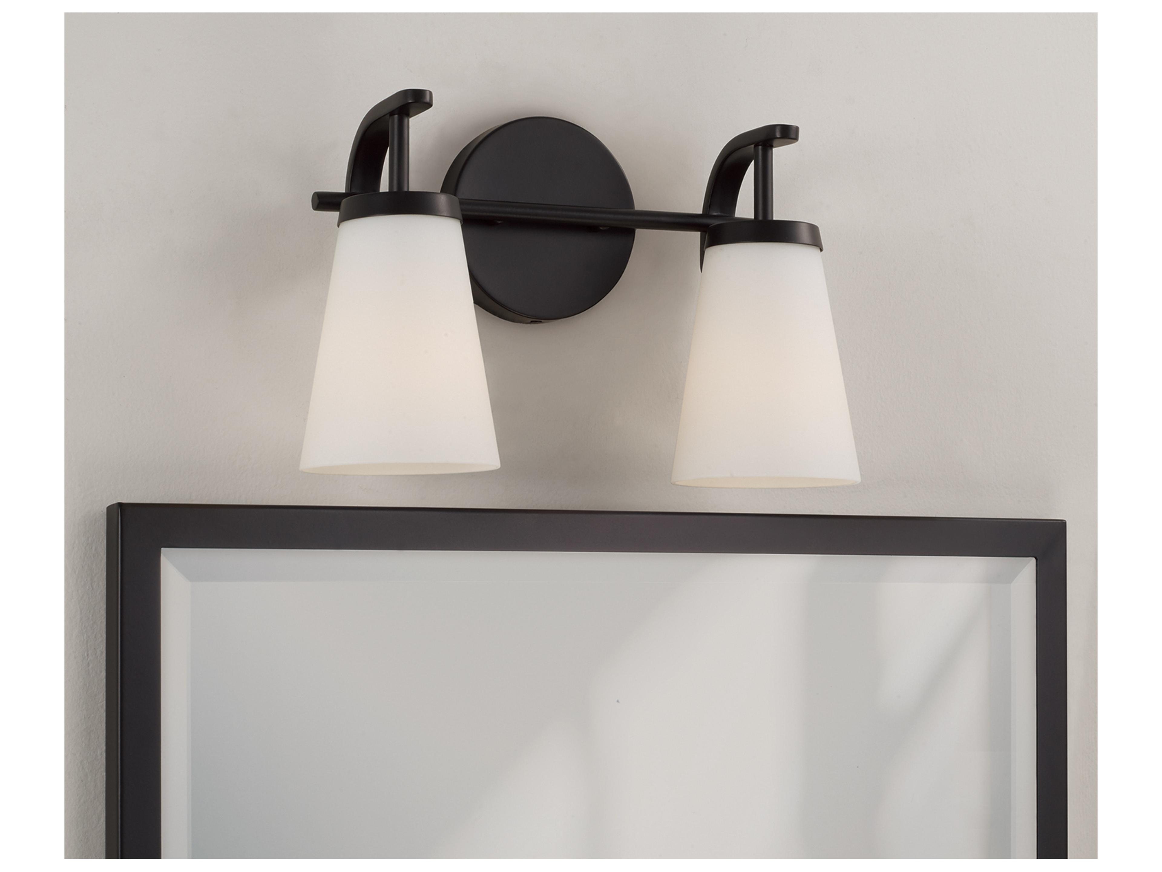 Capital Lighting Drake 2-light Matte Black Vanity Light