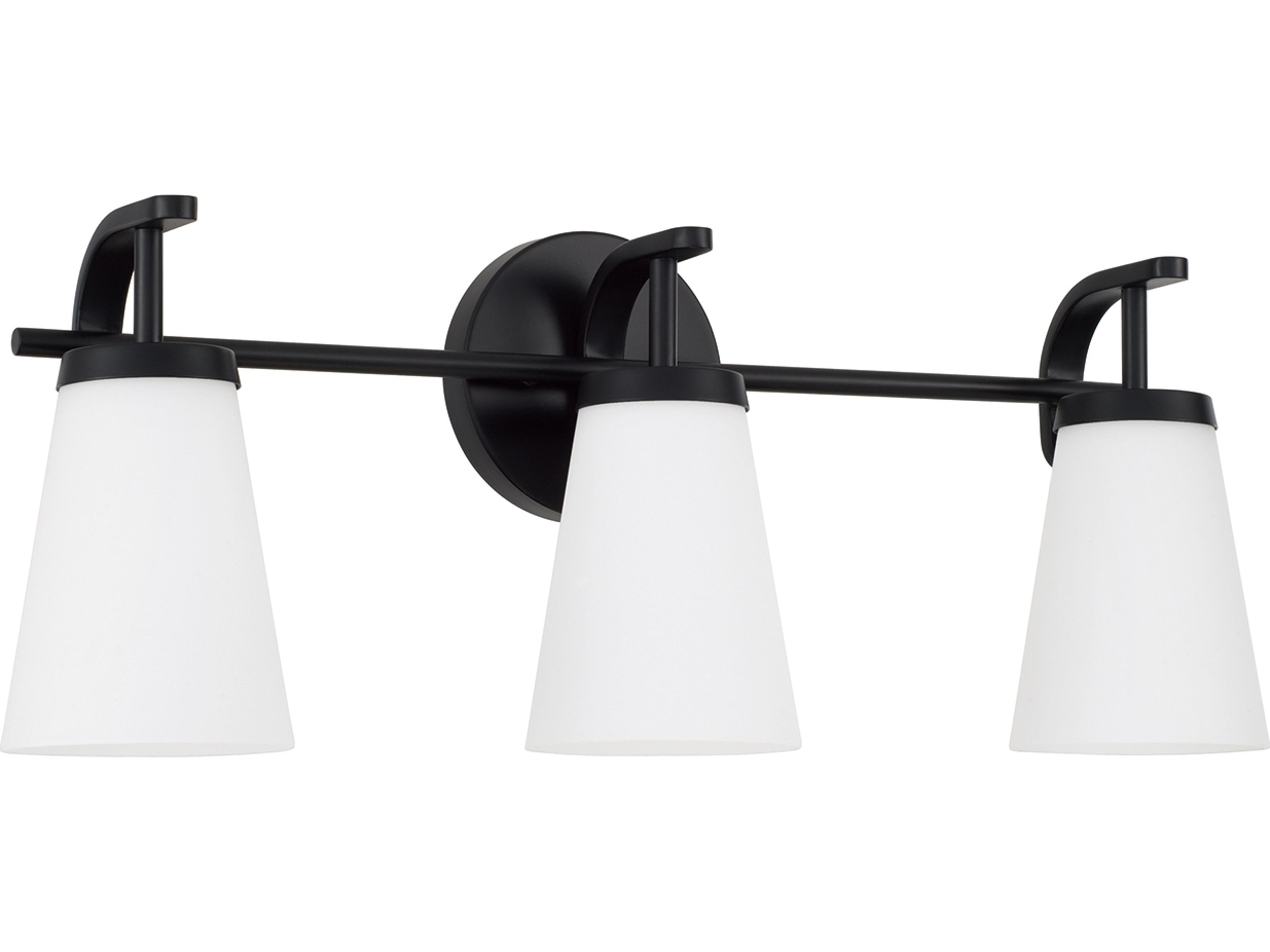 Drake 3-light Matte Black Vanity Light