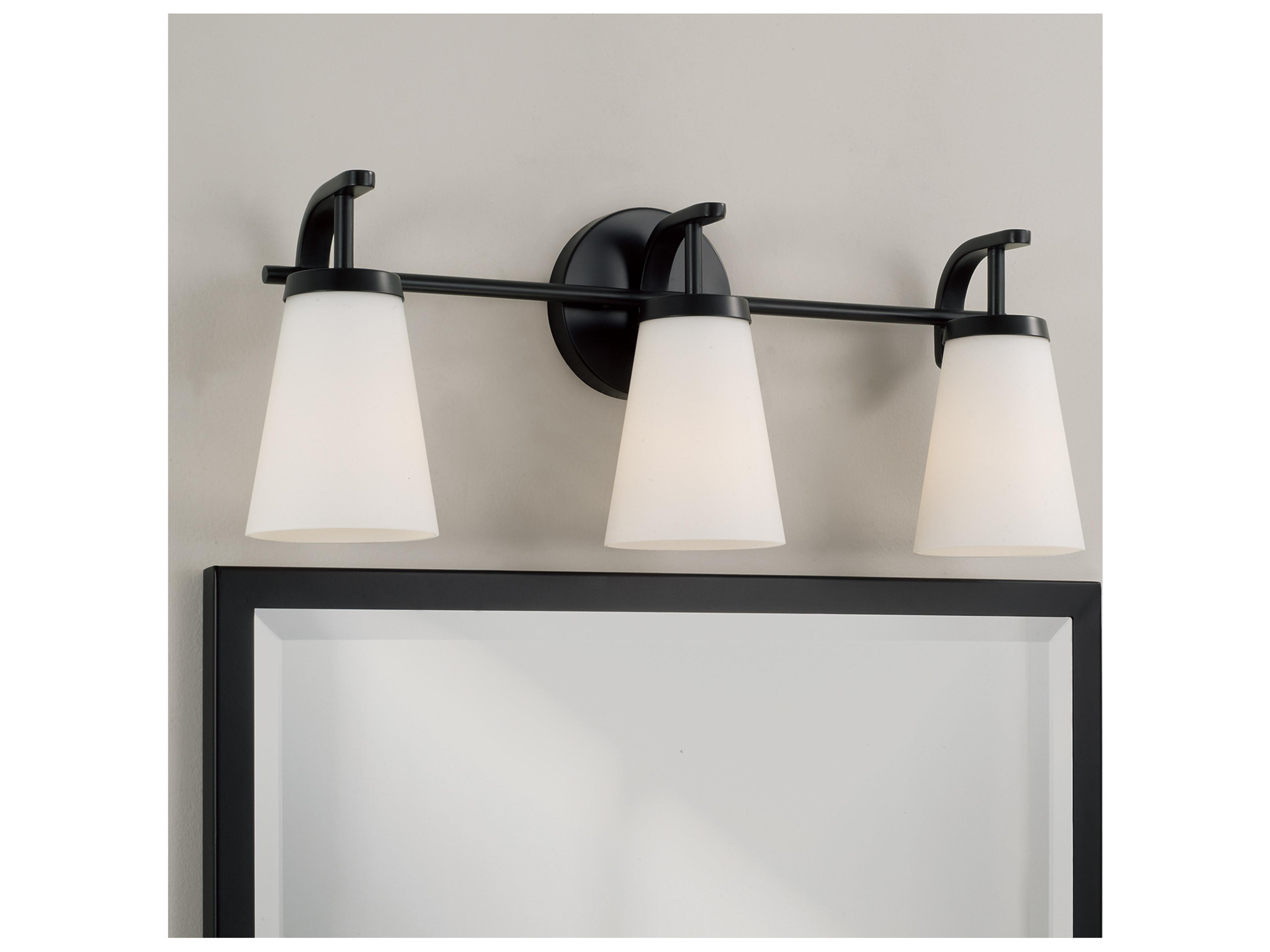 Capital Lighting Drake 3-light Matte Black Vanity Light