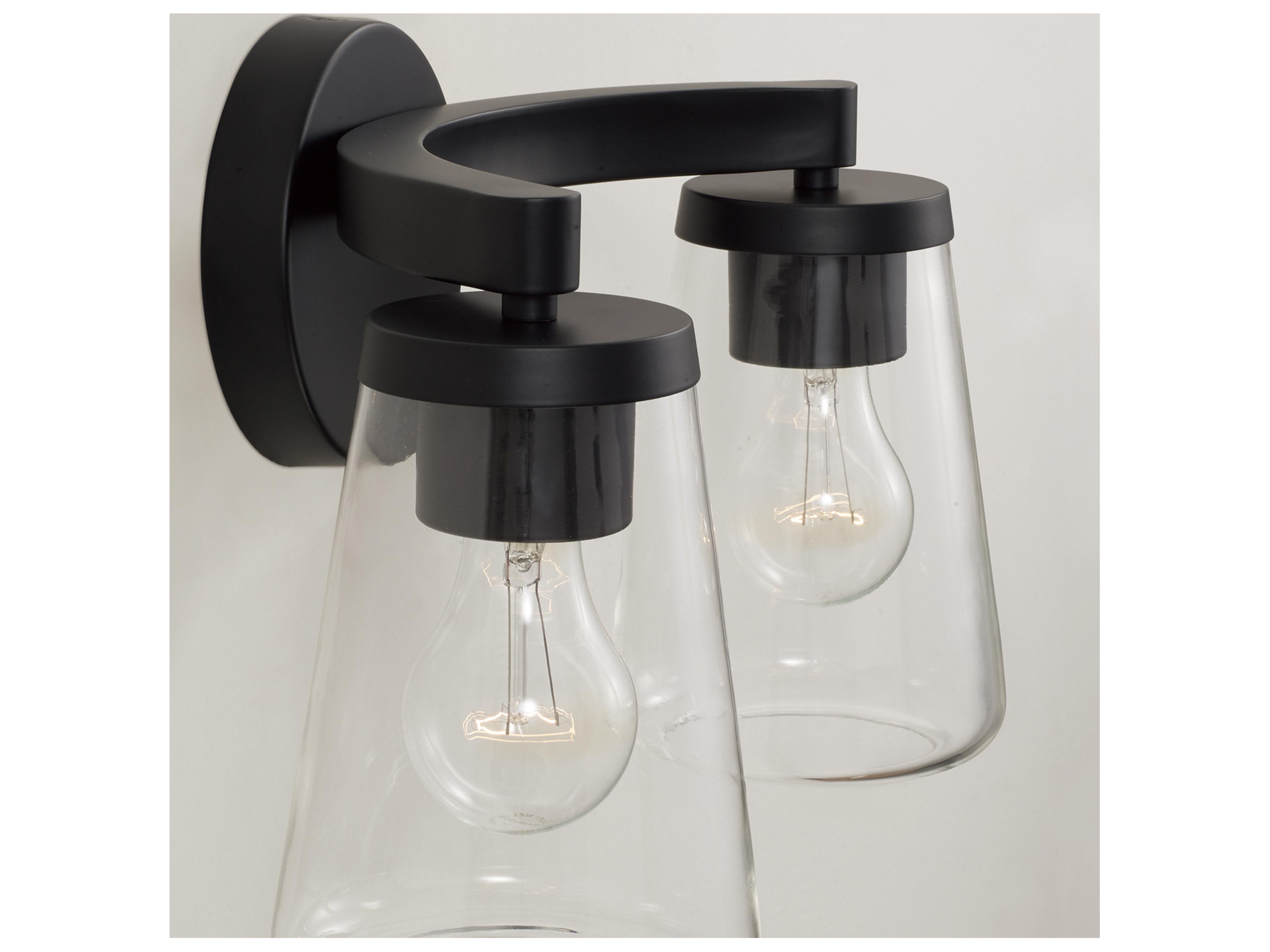 Capital Lighting Aaron 2-light Matte Black Vanity Light