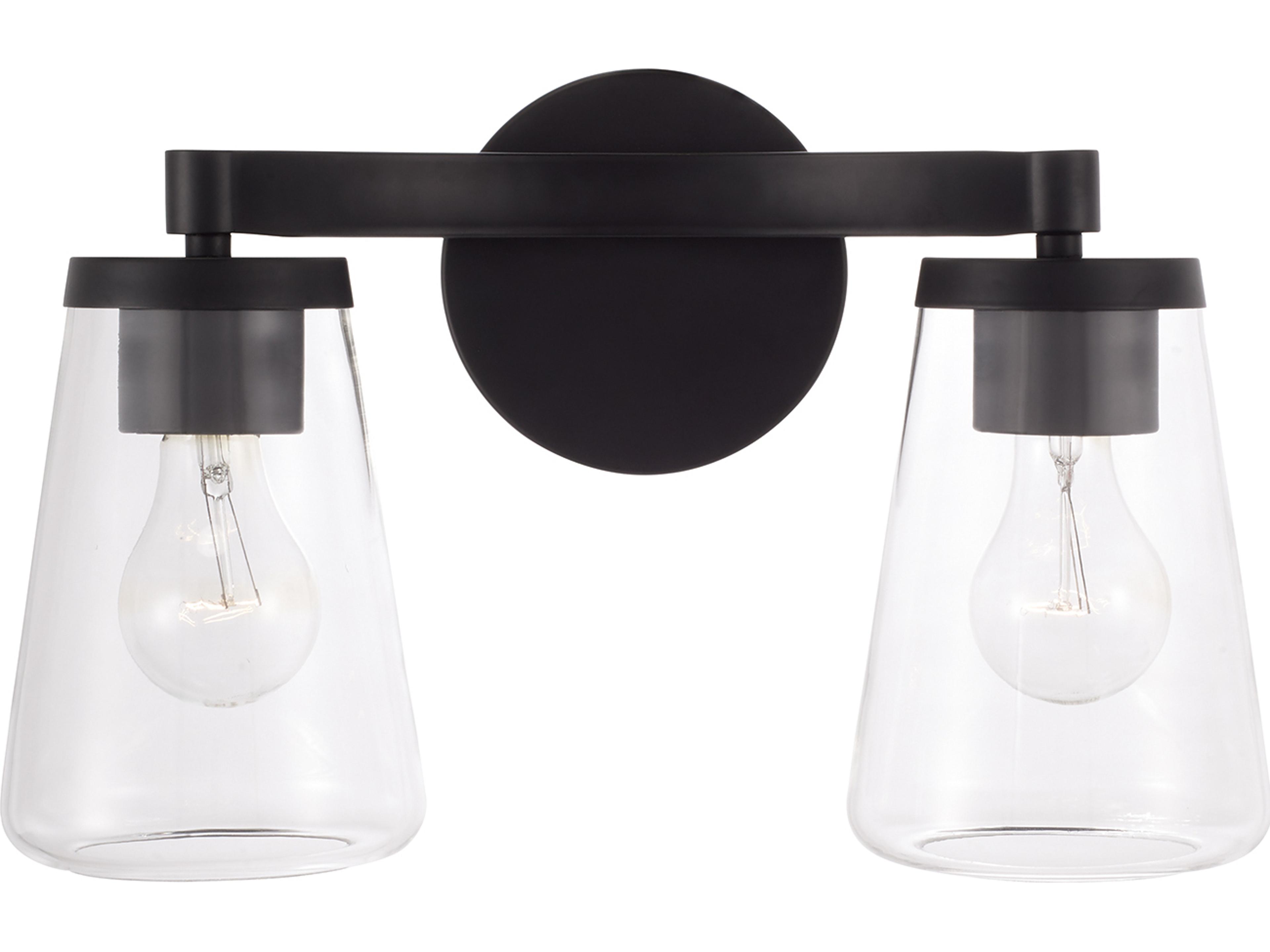 Capital Lighting Aaron 2-light Matte Black Vanity Light