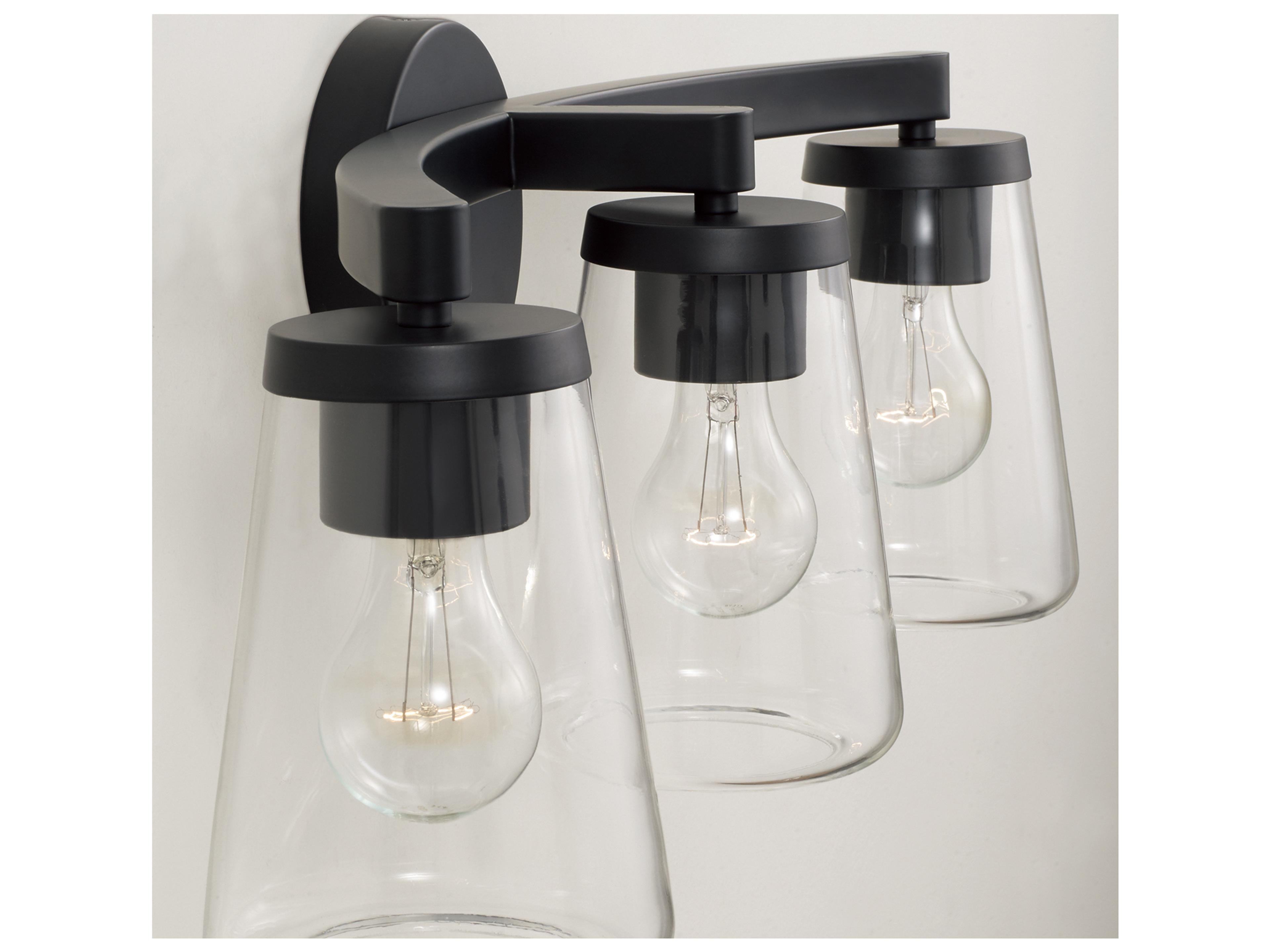 Capital Lighting Aaron 3-light Matte Black Vanity Light