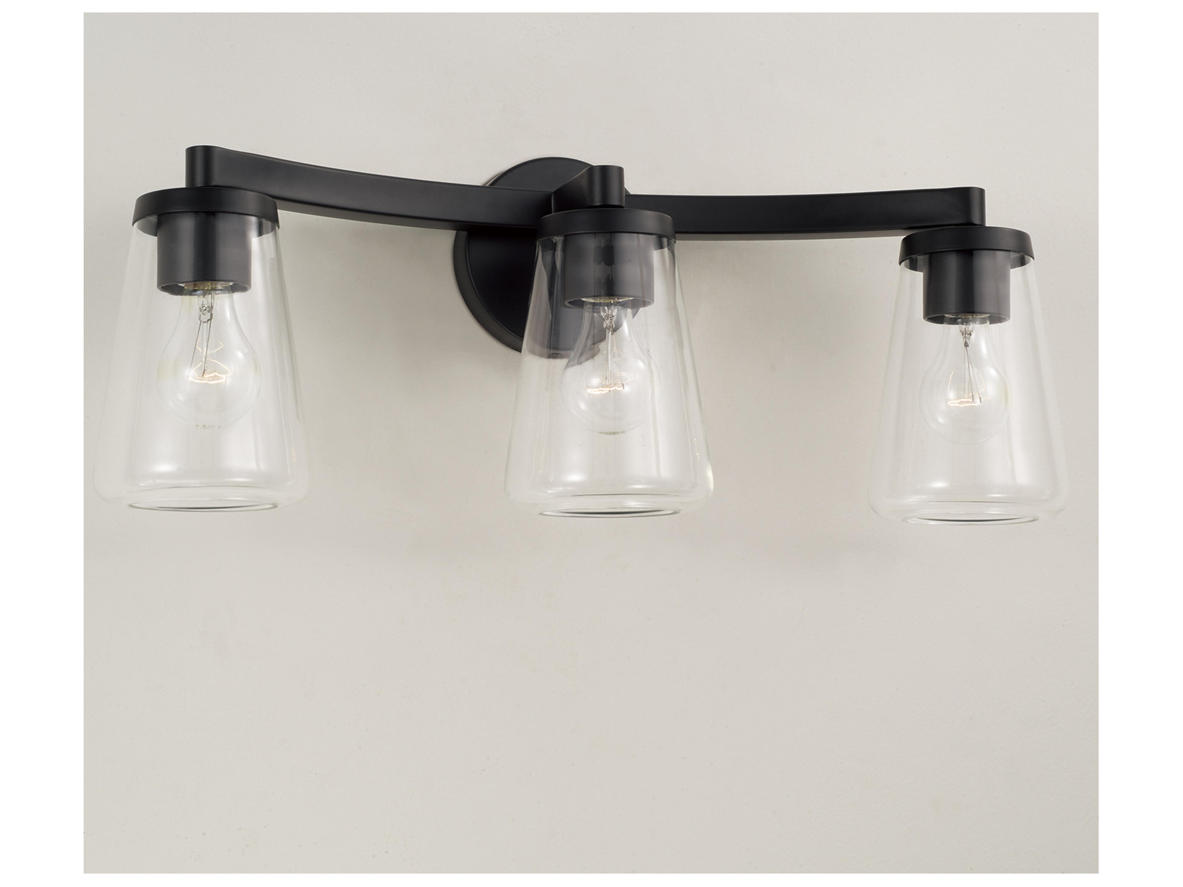 Capital Lighting Aaron 3-light Matte Black Vanity Light