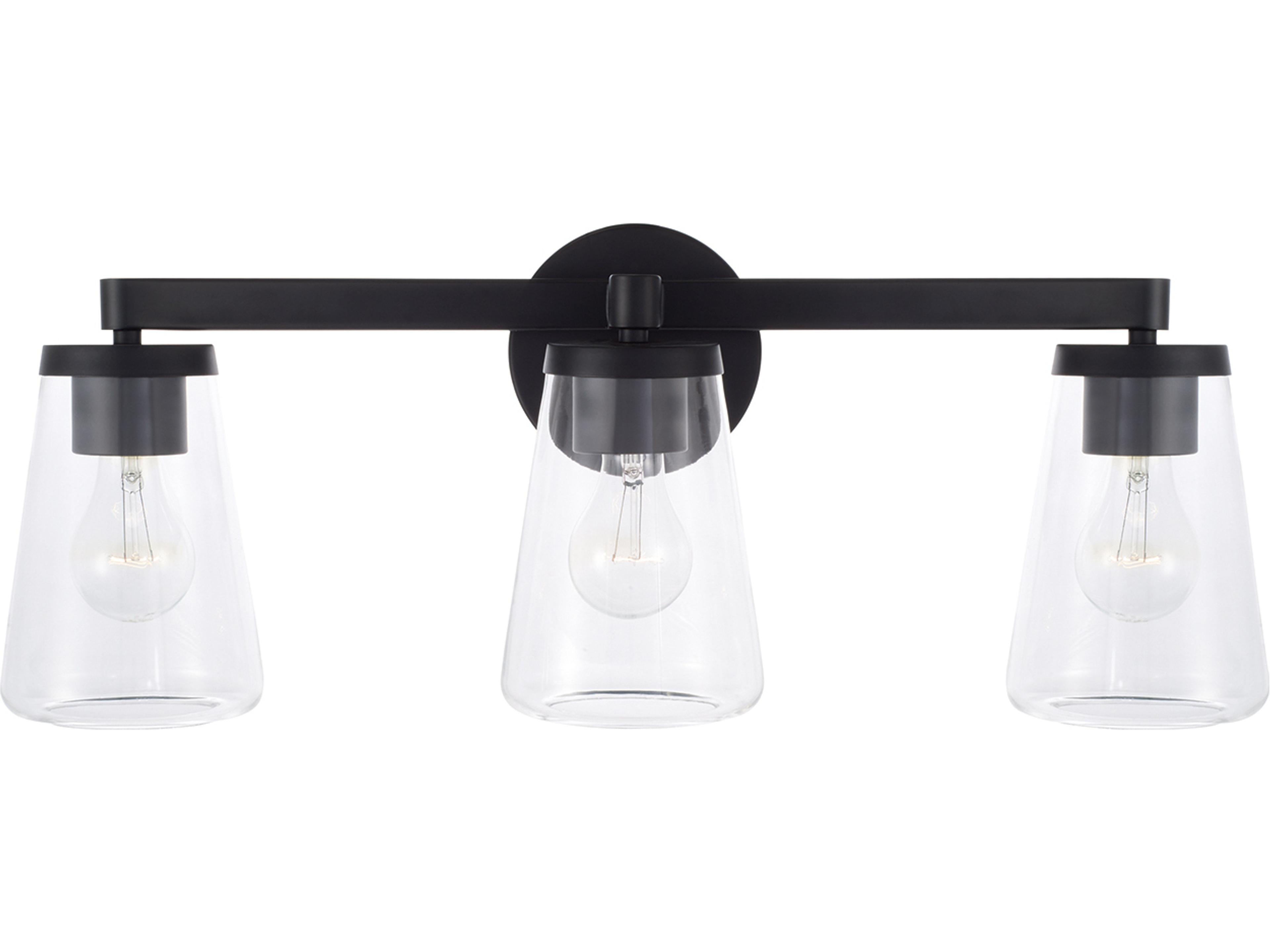 Capital Lighting Aaron 3-light Matte Black Vanity Light