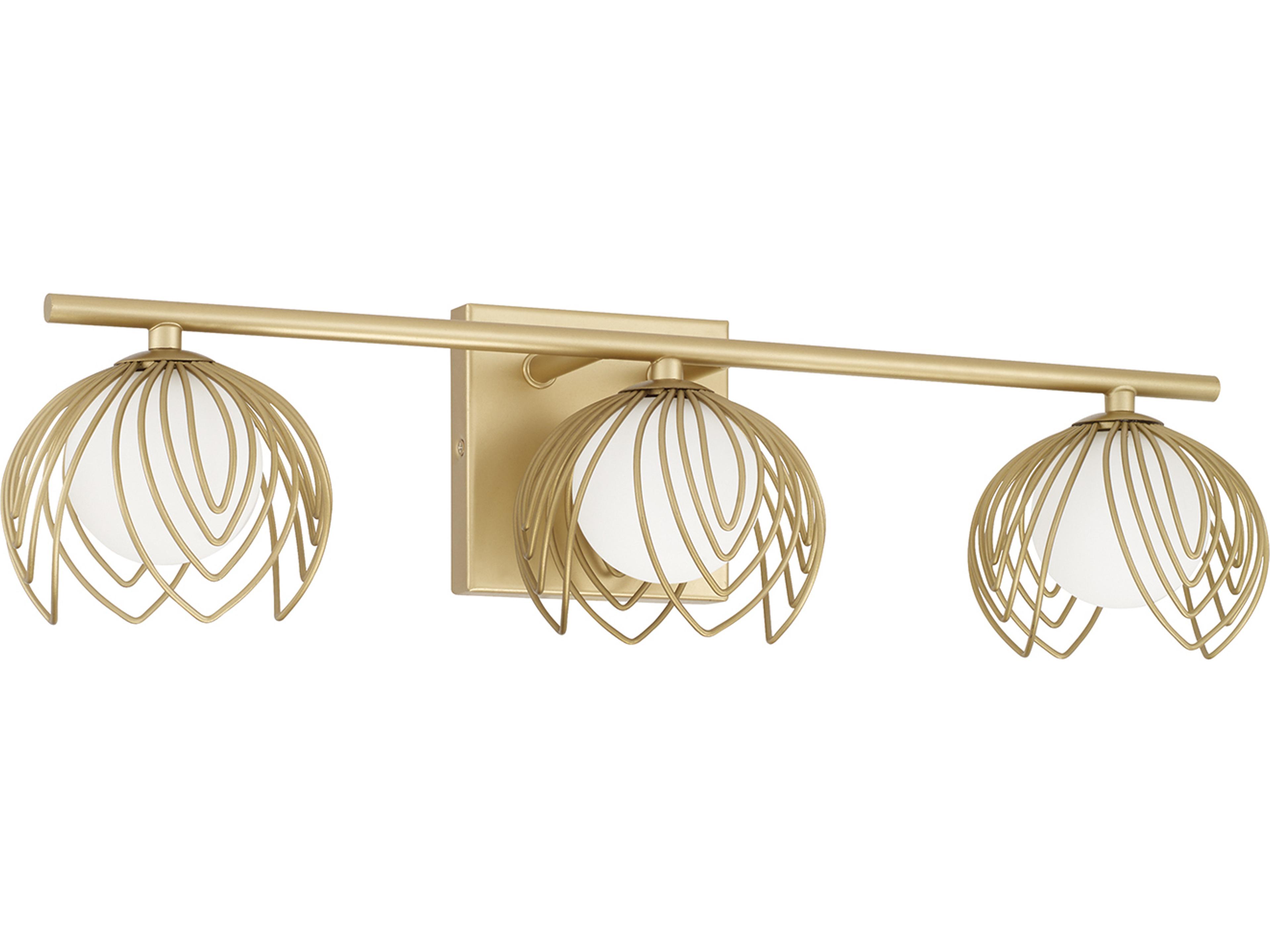 Flora 3-light Buffed Gold Vanity Light