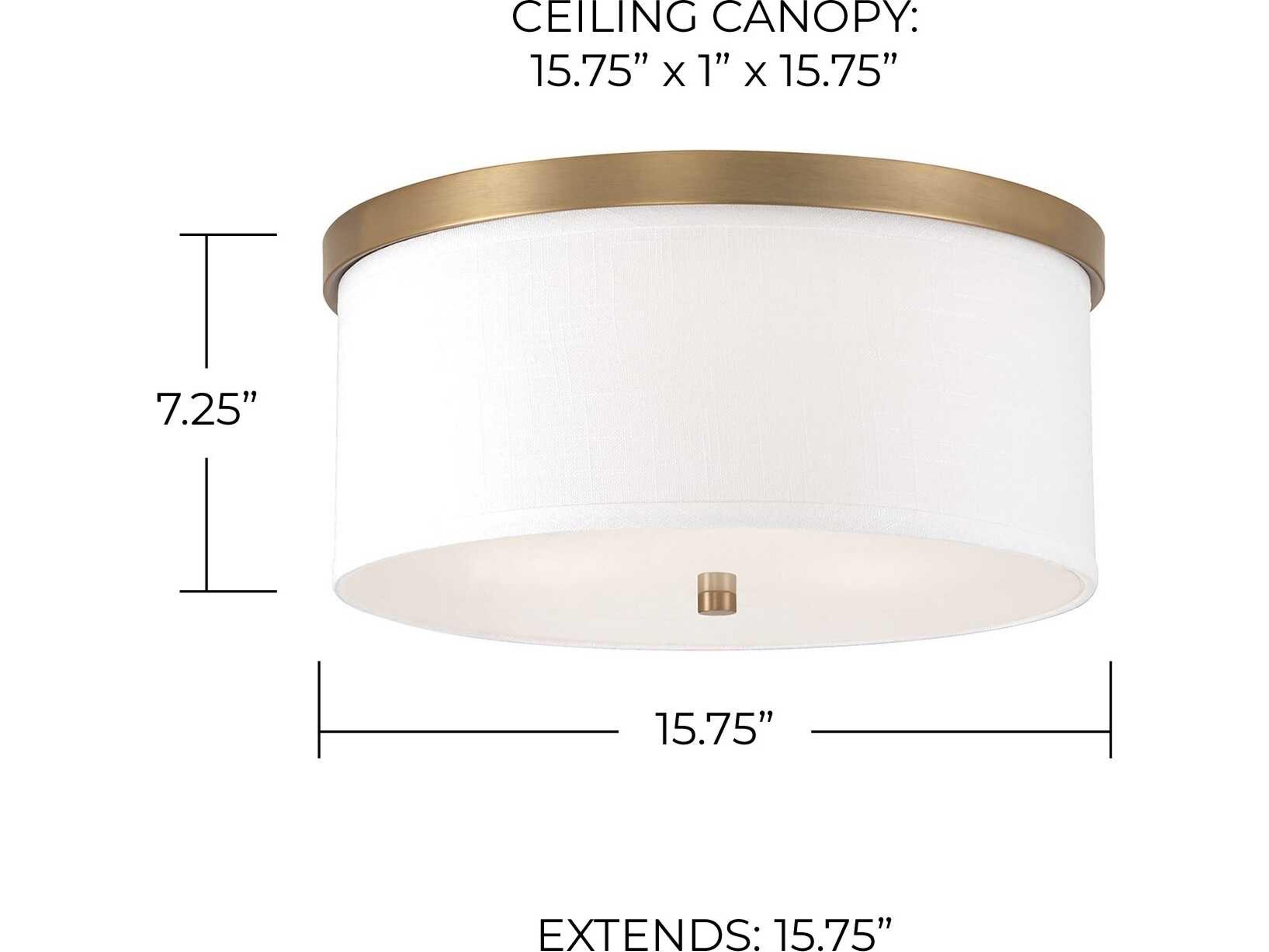 Capital Lighting Midtown 3-Light Aged Brass Glass Drum Flush Mount