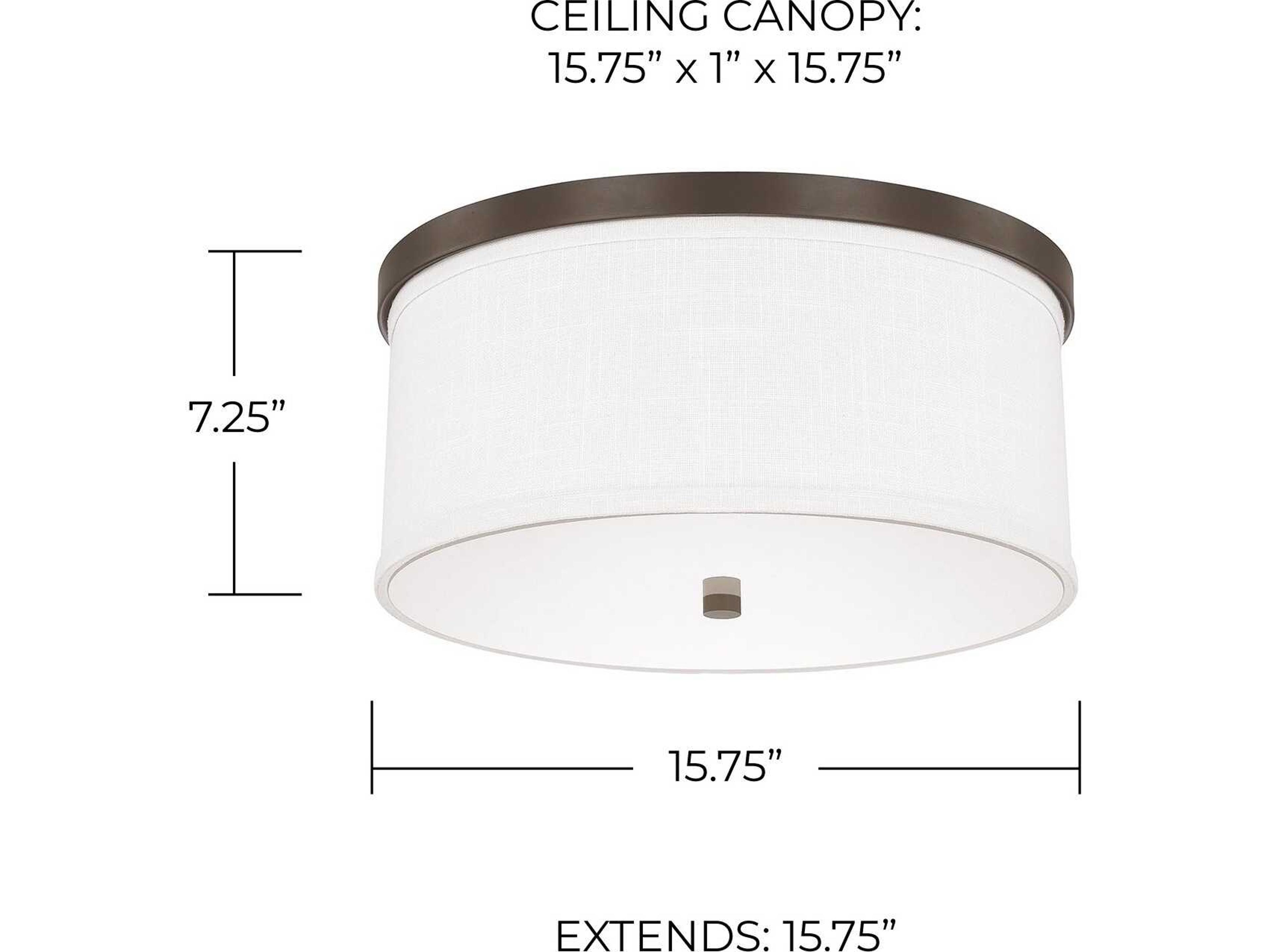 Capital Lighting Midtown 3-Light Burnished Bronze Glass Drum Flush Mount