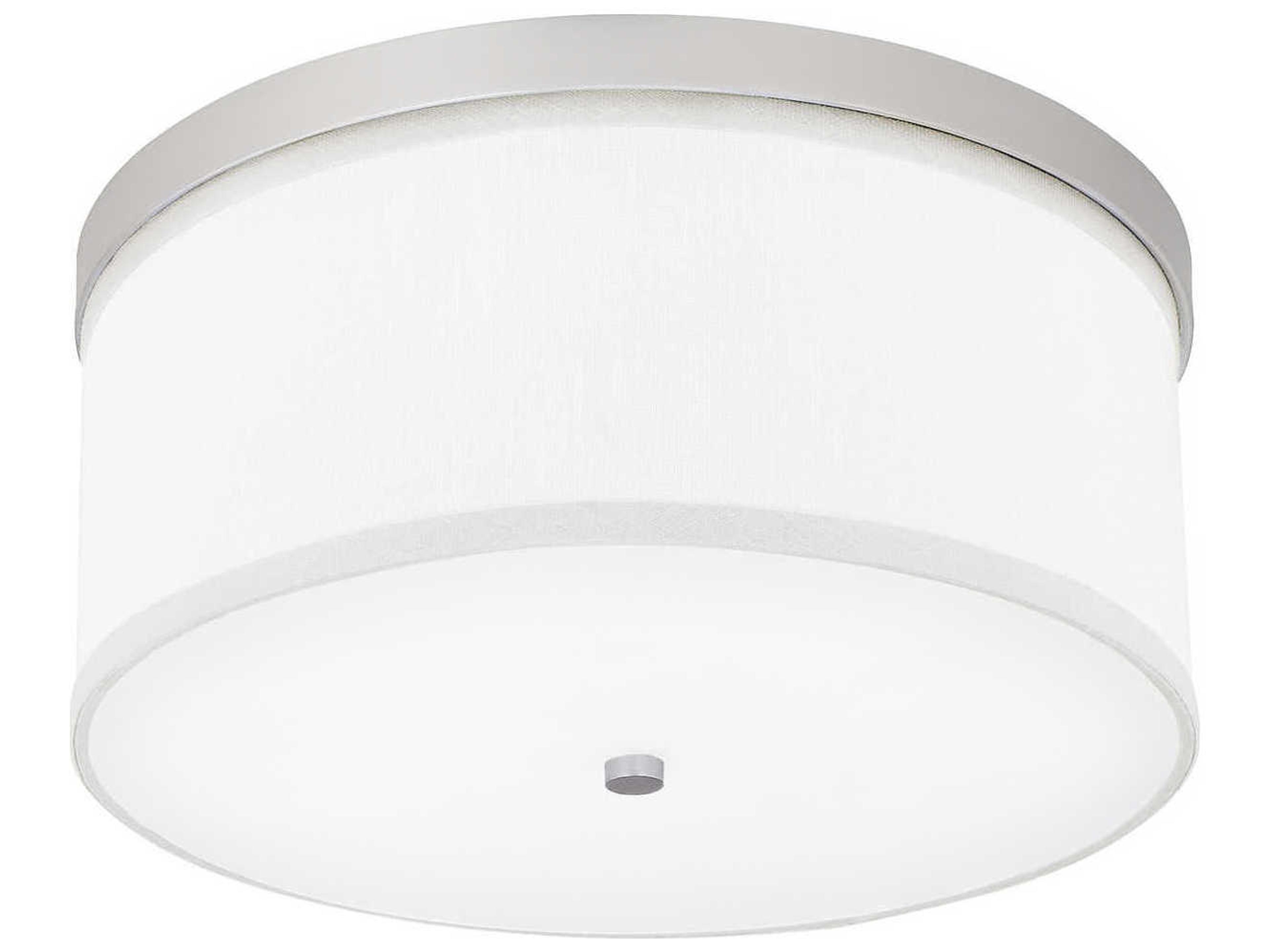 Midtown 3-Light Matte Nickel Glass Drum Flush Mount