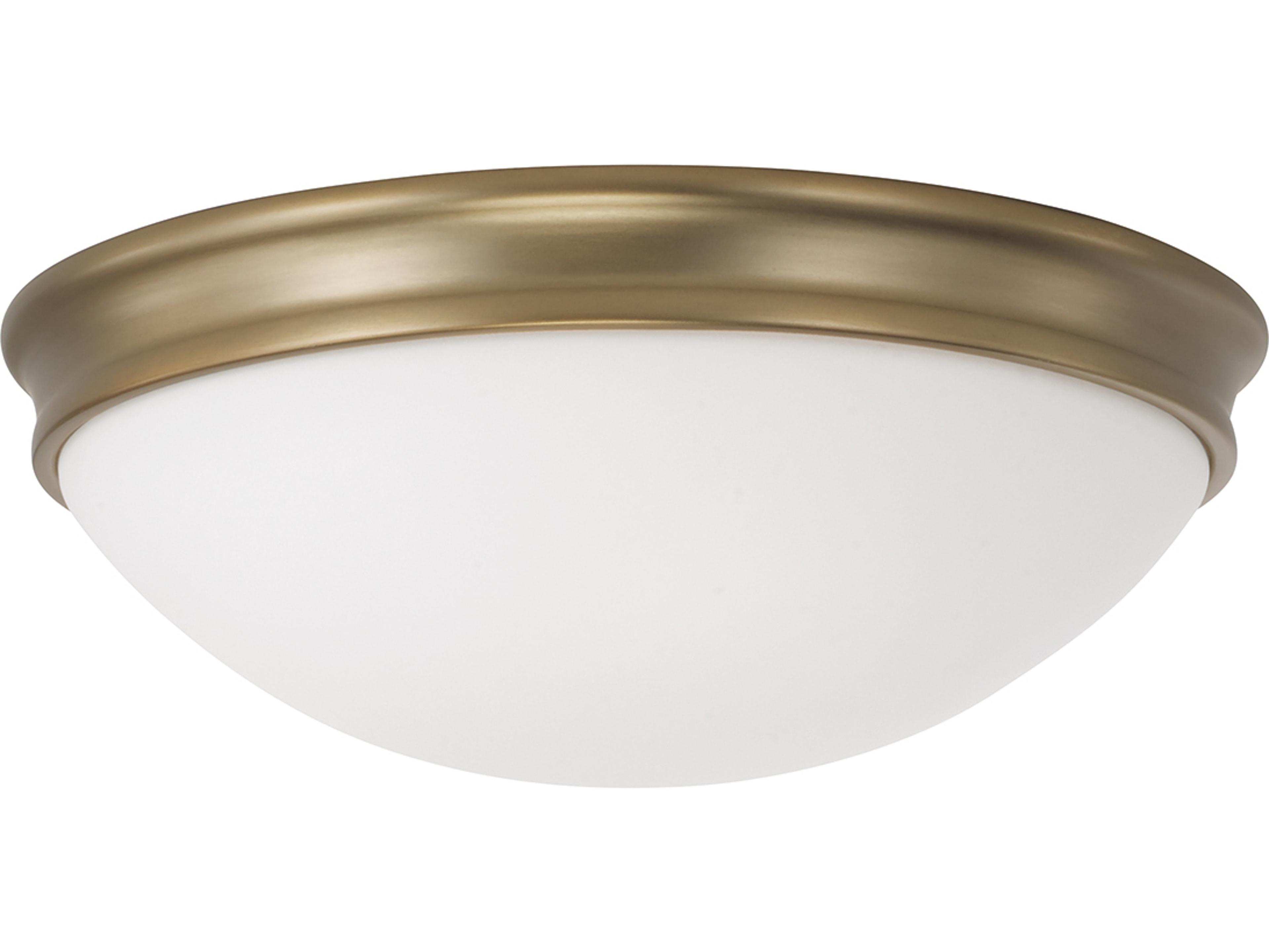 Hansen 2-light Aged Brass Round Flush Mount