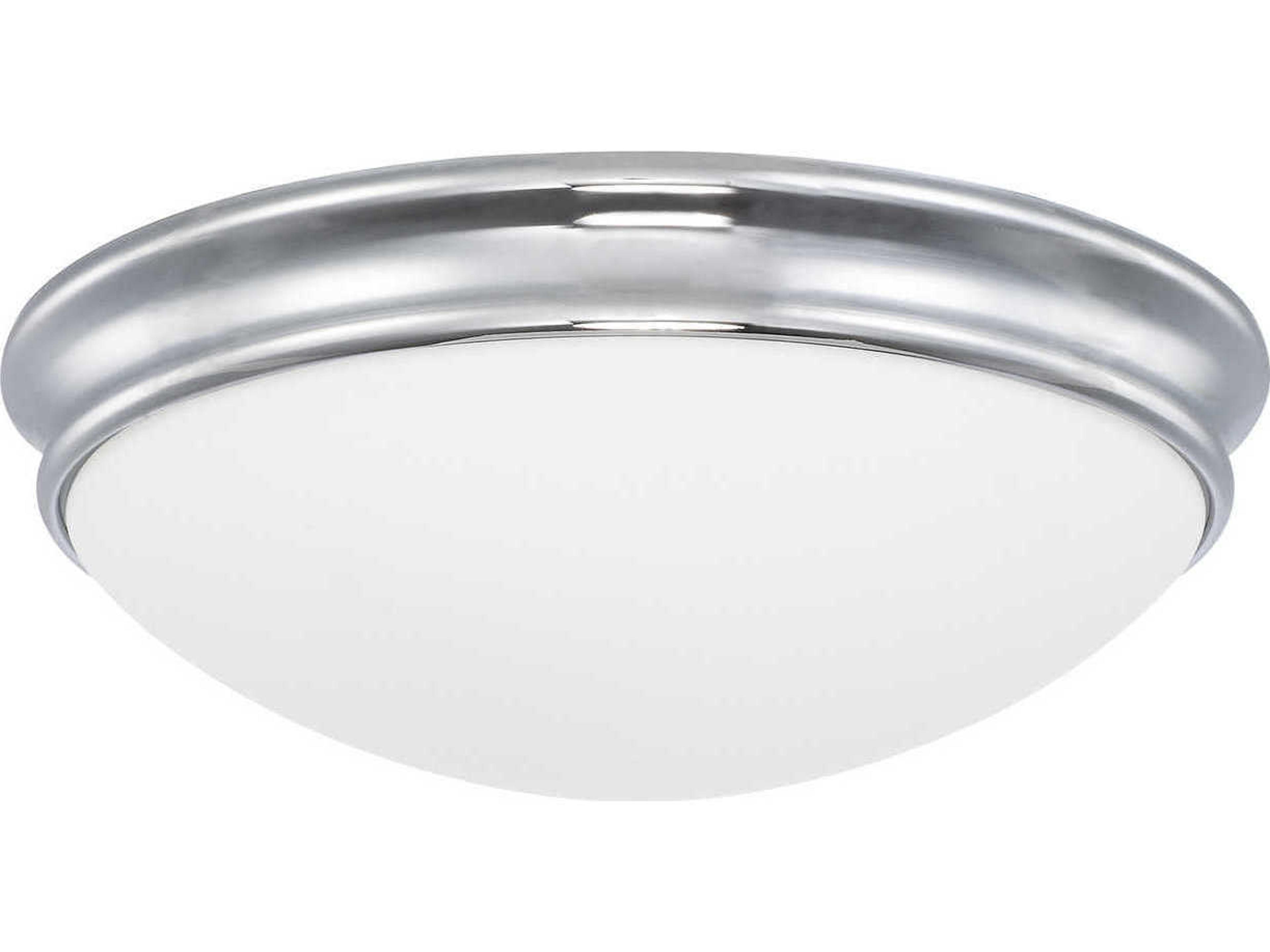 2-Light Chrome Glass Bowl Flush Mount