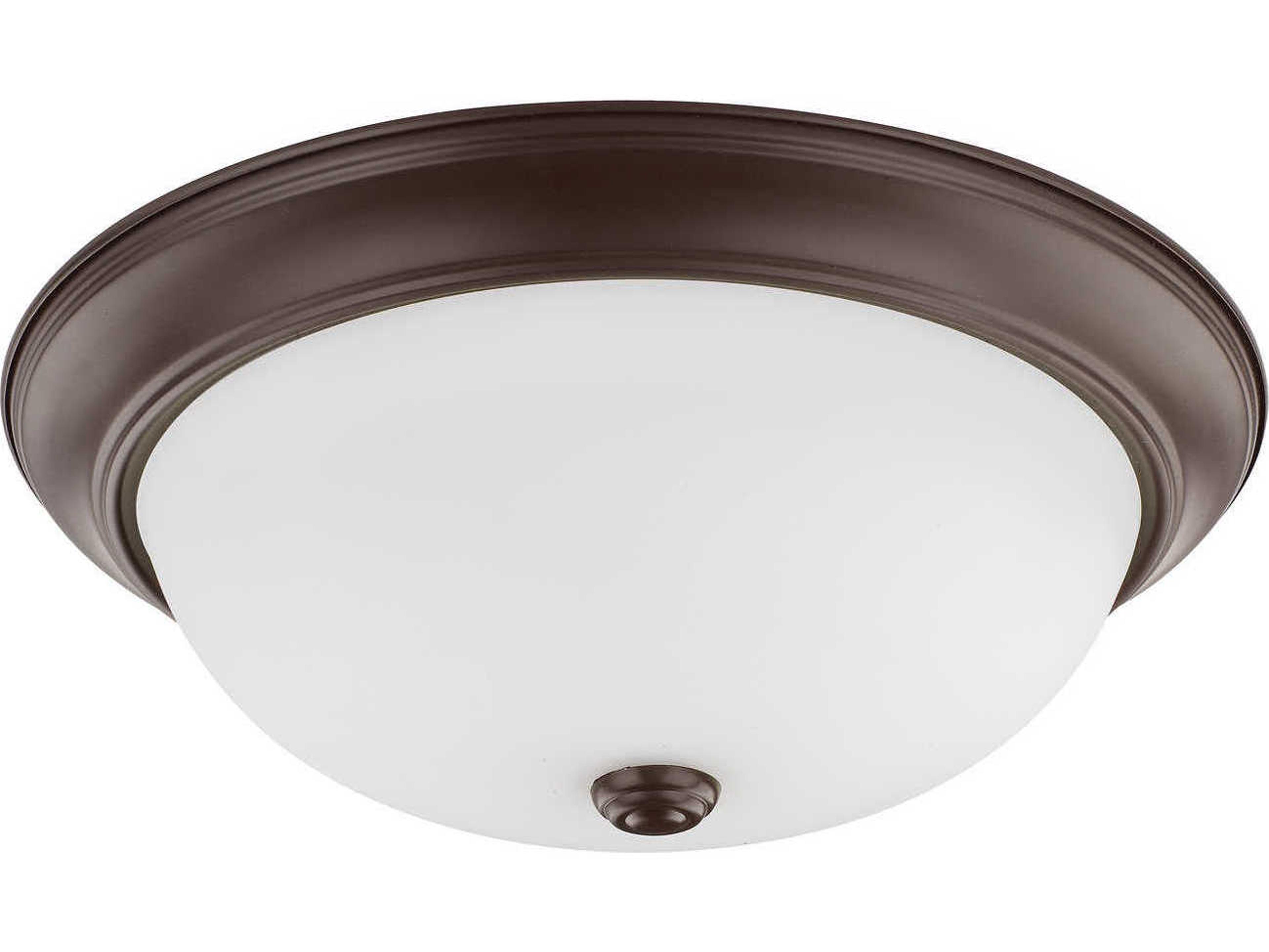 3-Light Bronze Glass Bowl Flush Mount