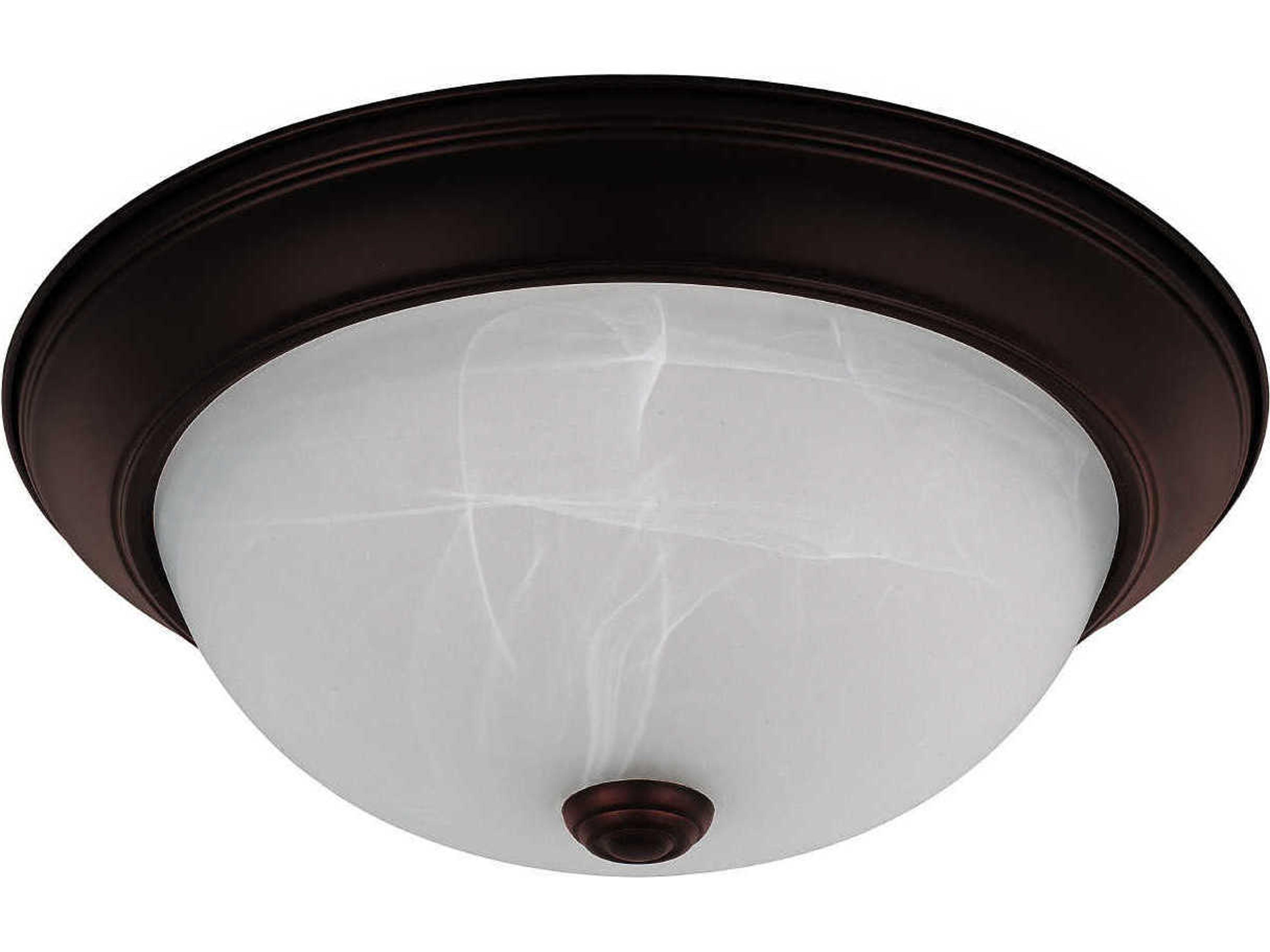 2-Light Bronze Glass Bowl Flush Mount