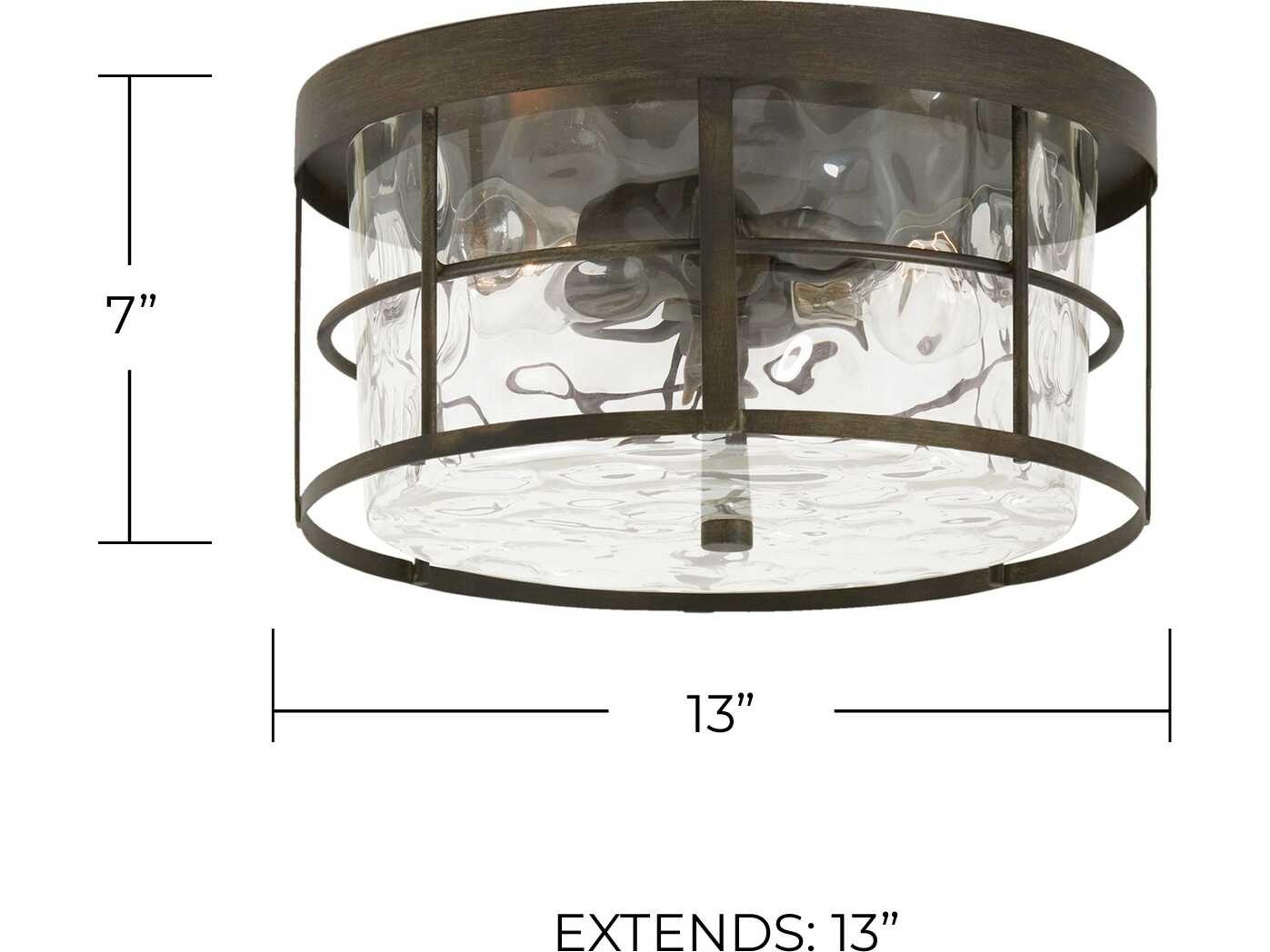 Capital Lighting Bristol 2-Light Farm House Brown Glass Drum Flush Mount