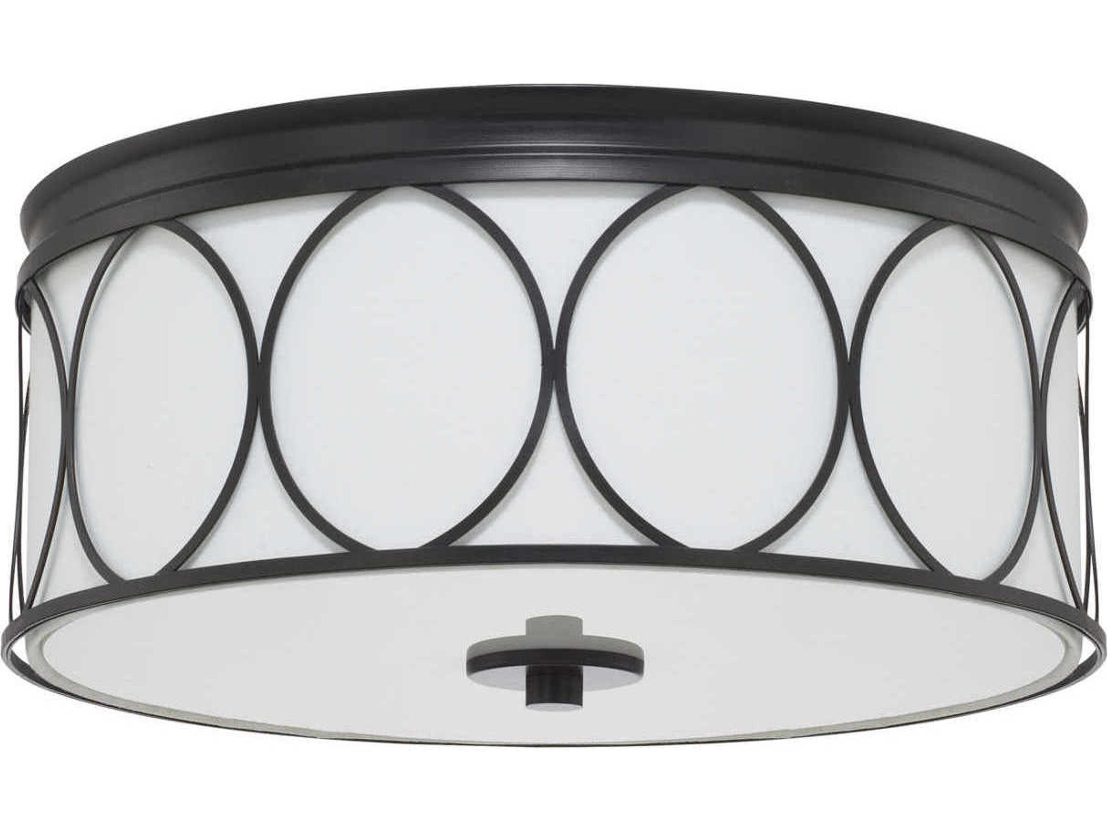 Rylann 3-Light Matte Black Drum Flush Mount