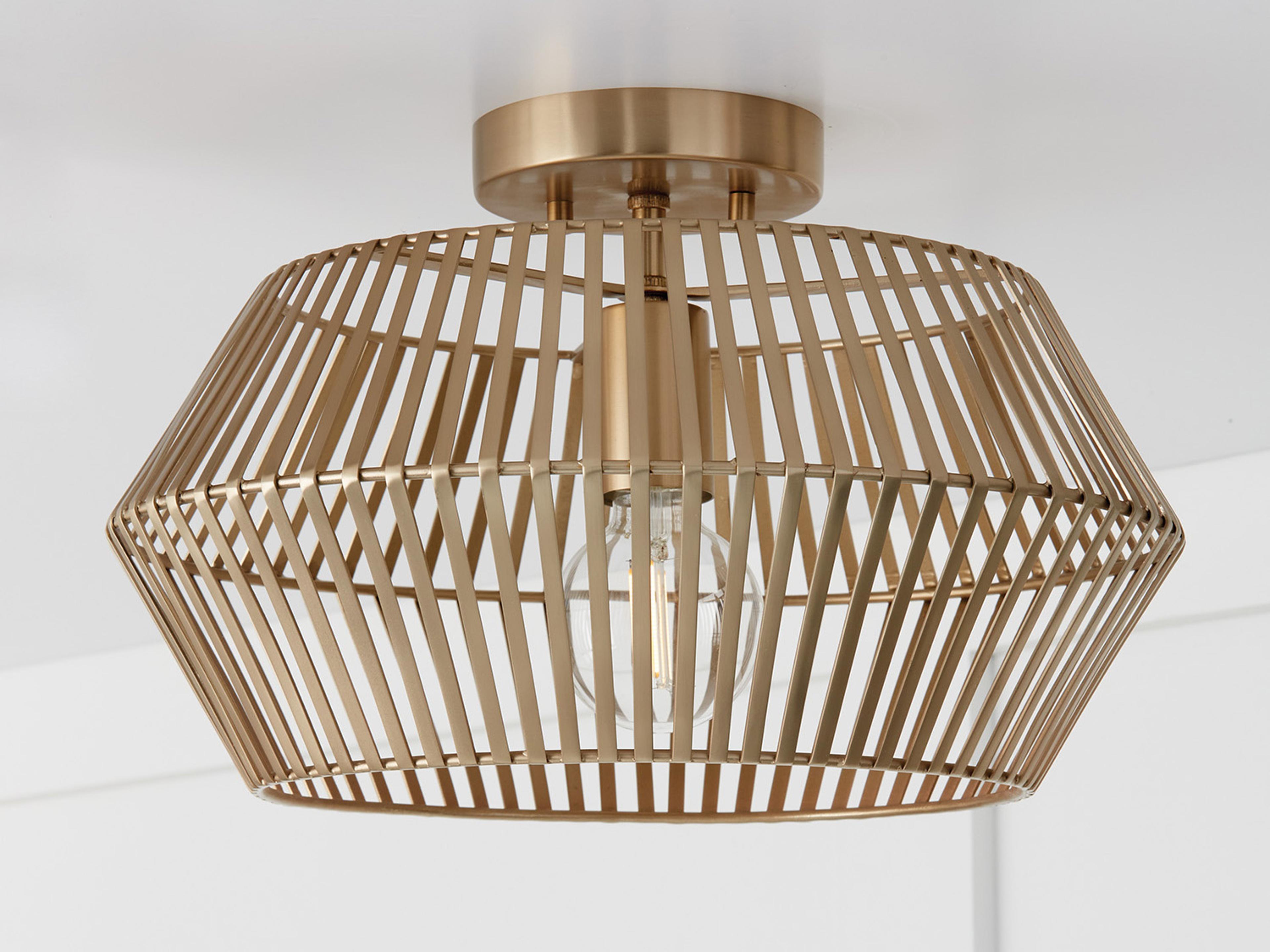 Capital Lighting Kaiya 1-Light Matte Brass Drum Semi Flush Mount