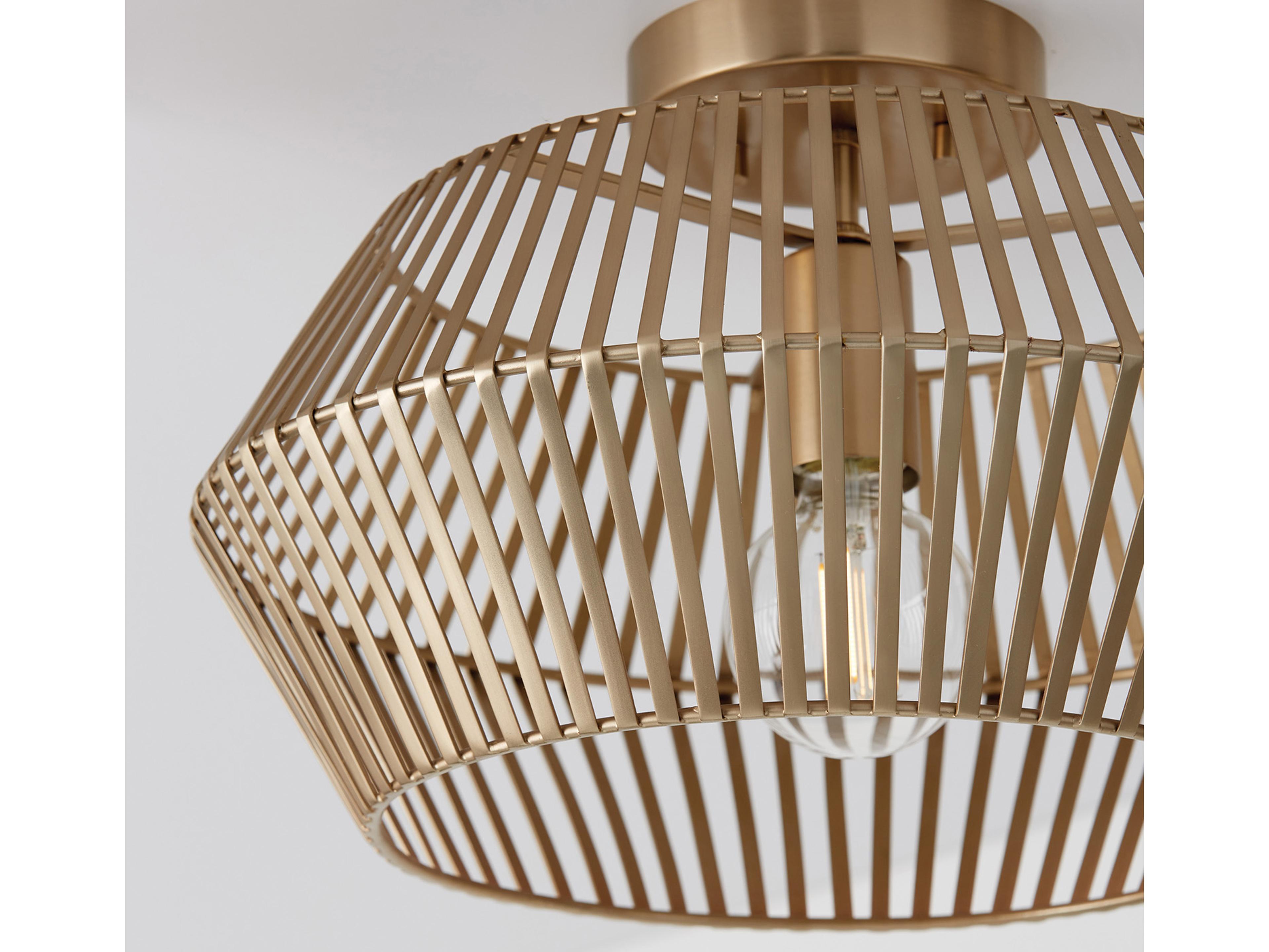 Capital Lighting Kaiya 1-Light Matte Brass Drum Semi Flush Mount