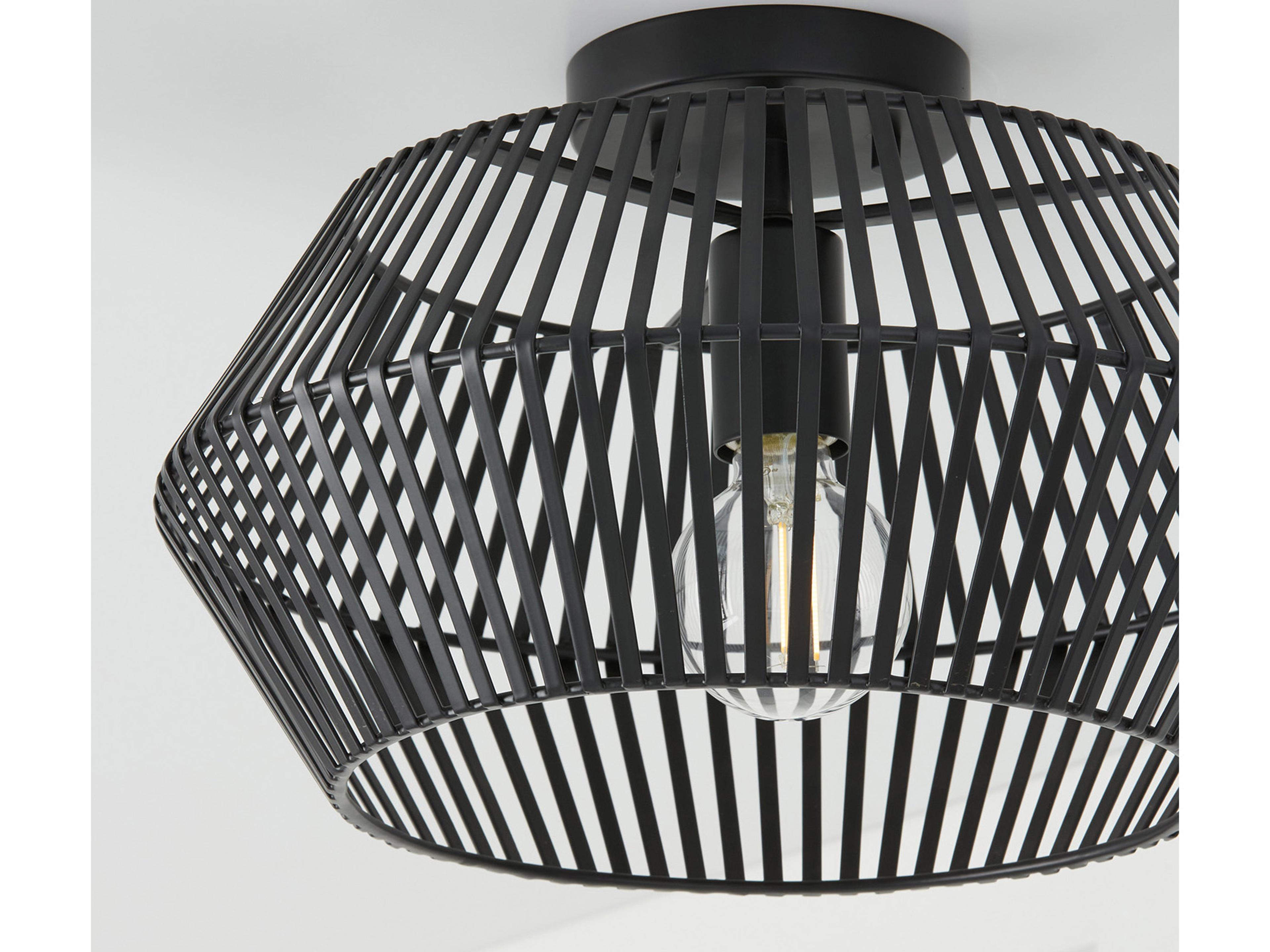 Capital Lighting Kaiya 1-Light Matte Black Drum Semi Flush Mount