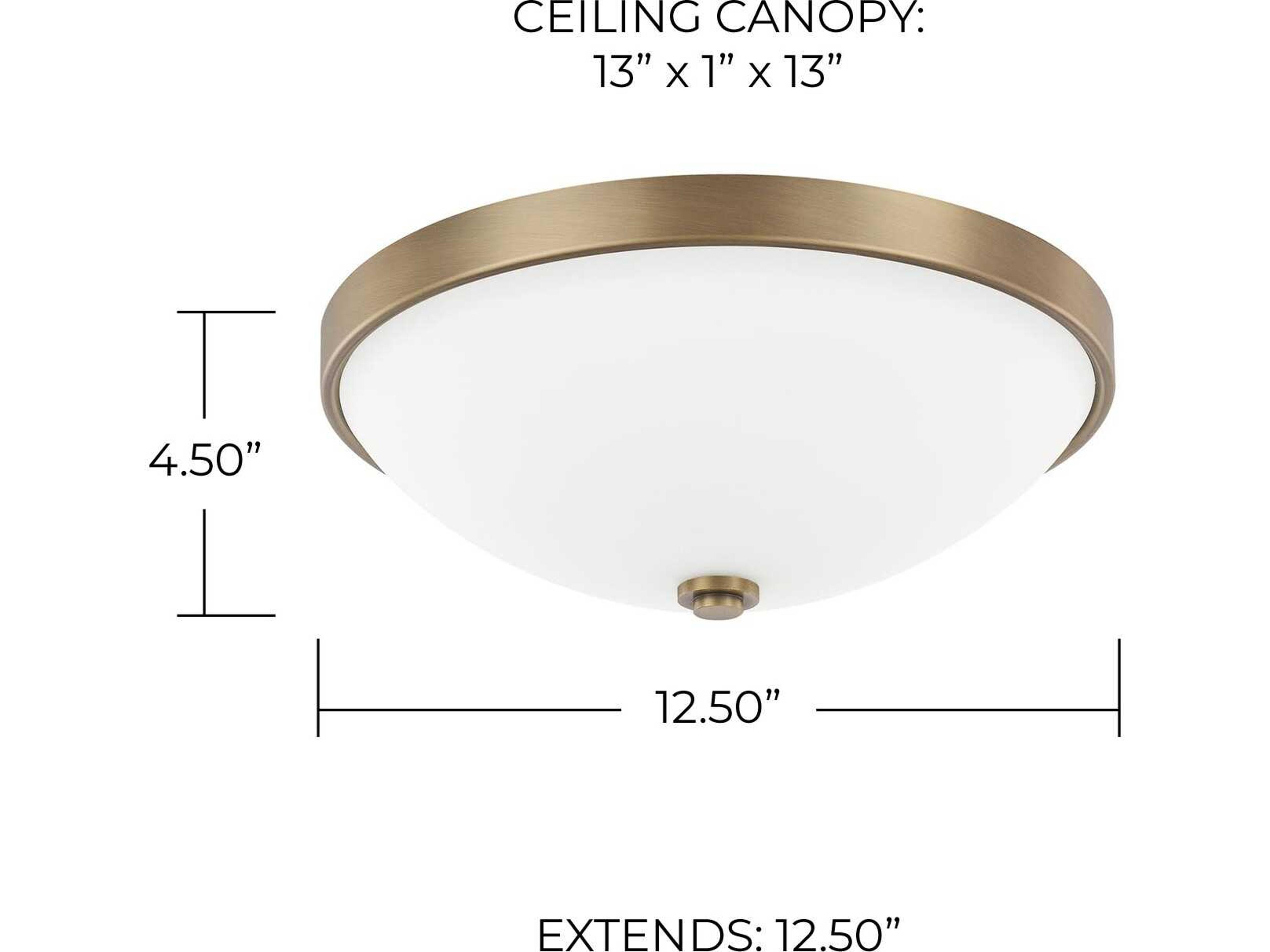 Capital Lighting 2-Light Aged Brass Glass Bowl Flush Mount