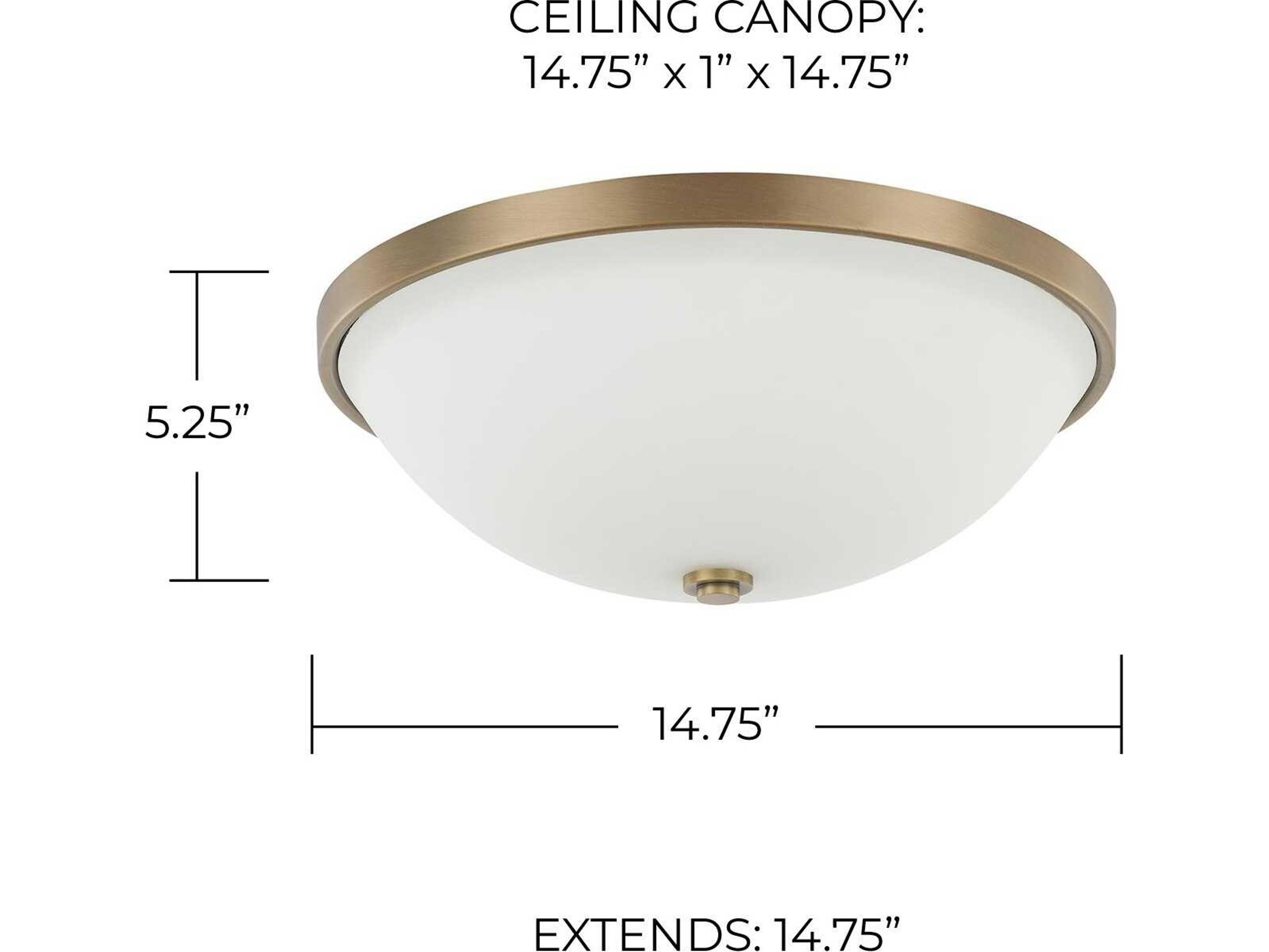 Capital Lighting 3-Light Aged Brass Glass Bowl Flush Mount
