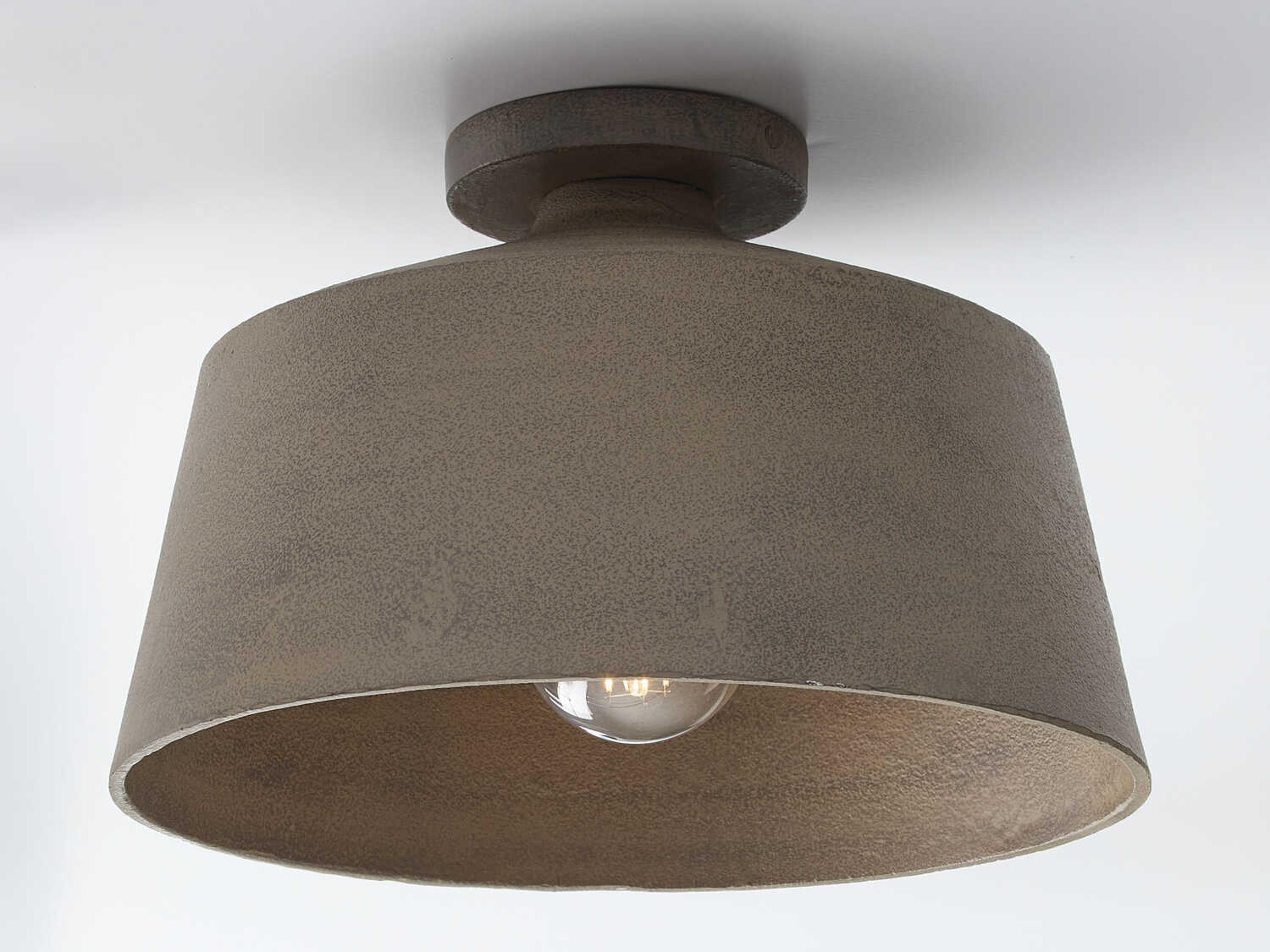 Capital Lighting Quarry 1-Light Clay Gray Semi Flush Mount