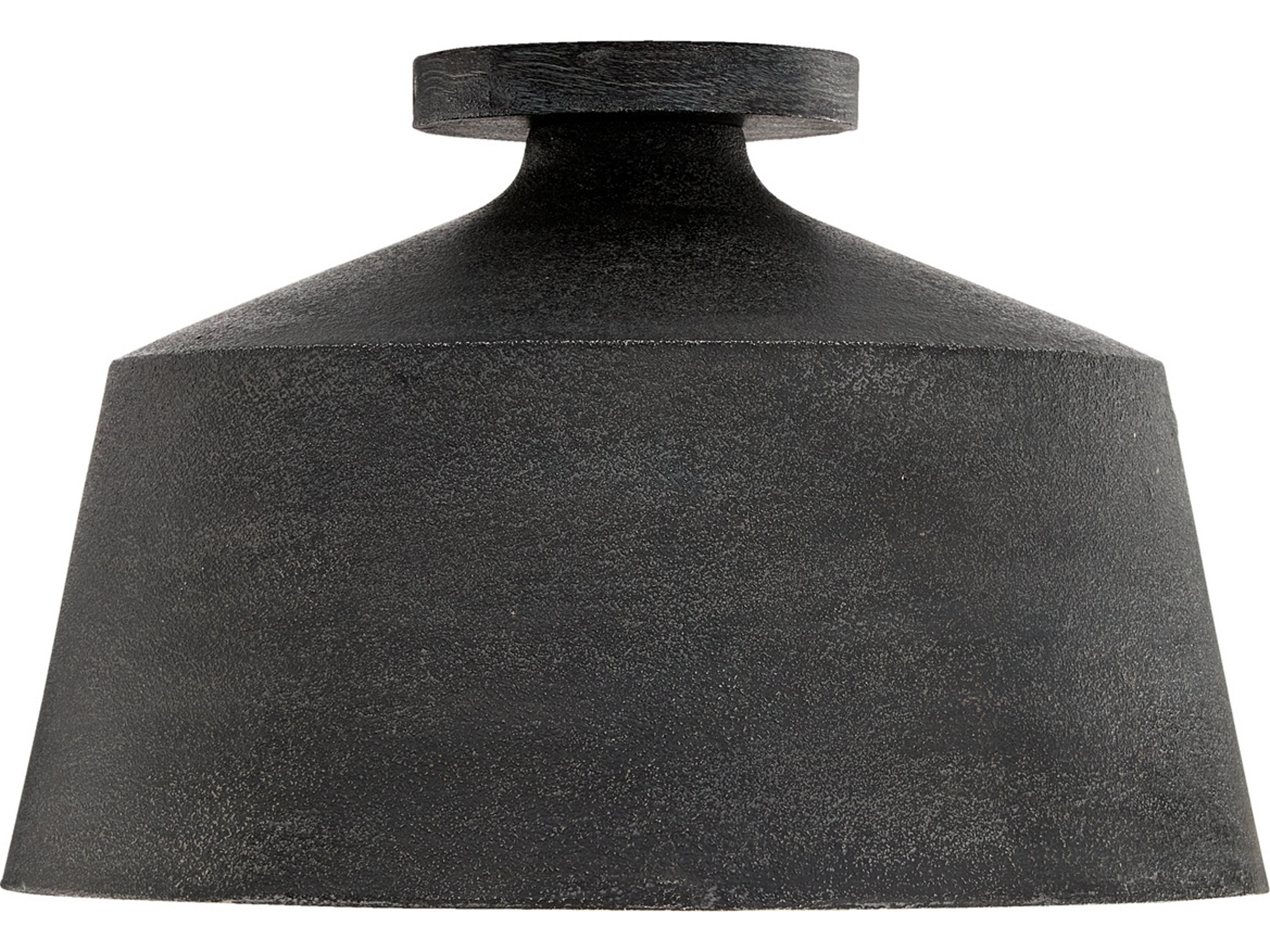 Quarry 1-Light Black Dome Semi Flush Mount