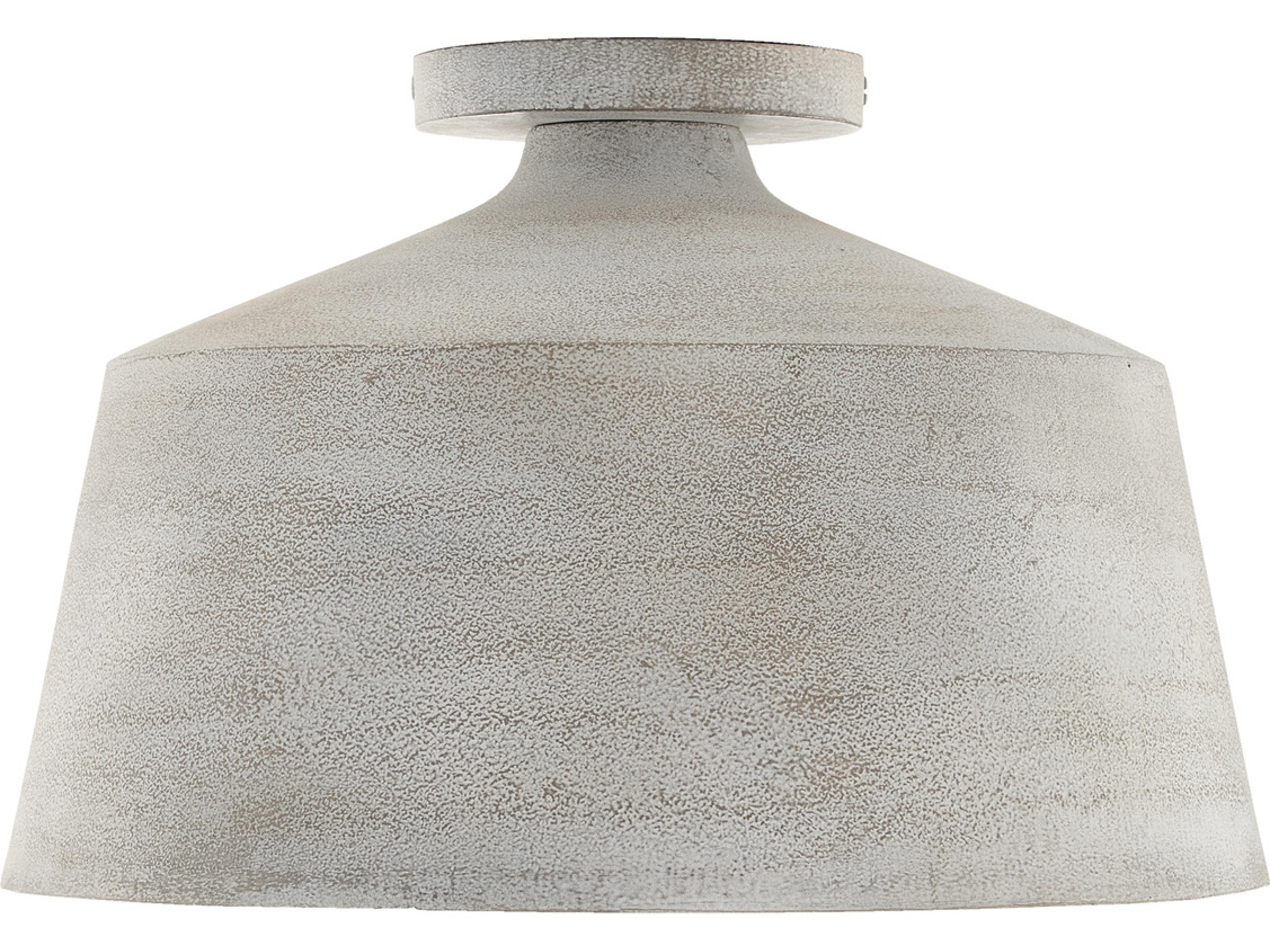 Quarry 1-Light Stucco White Dome Semi Flush Mount