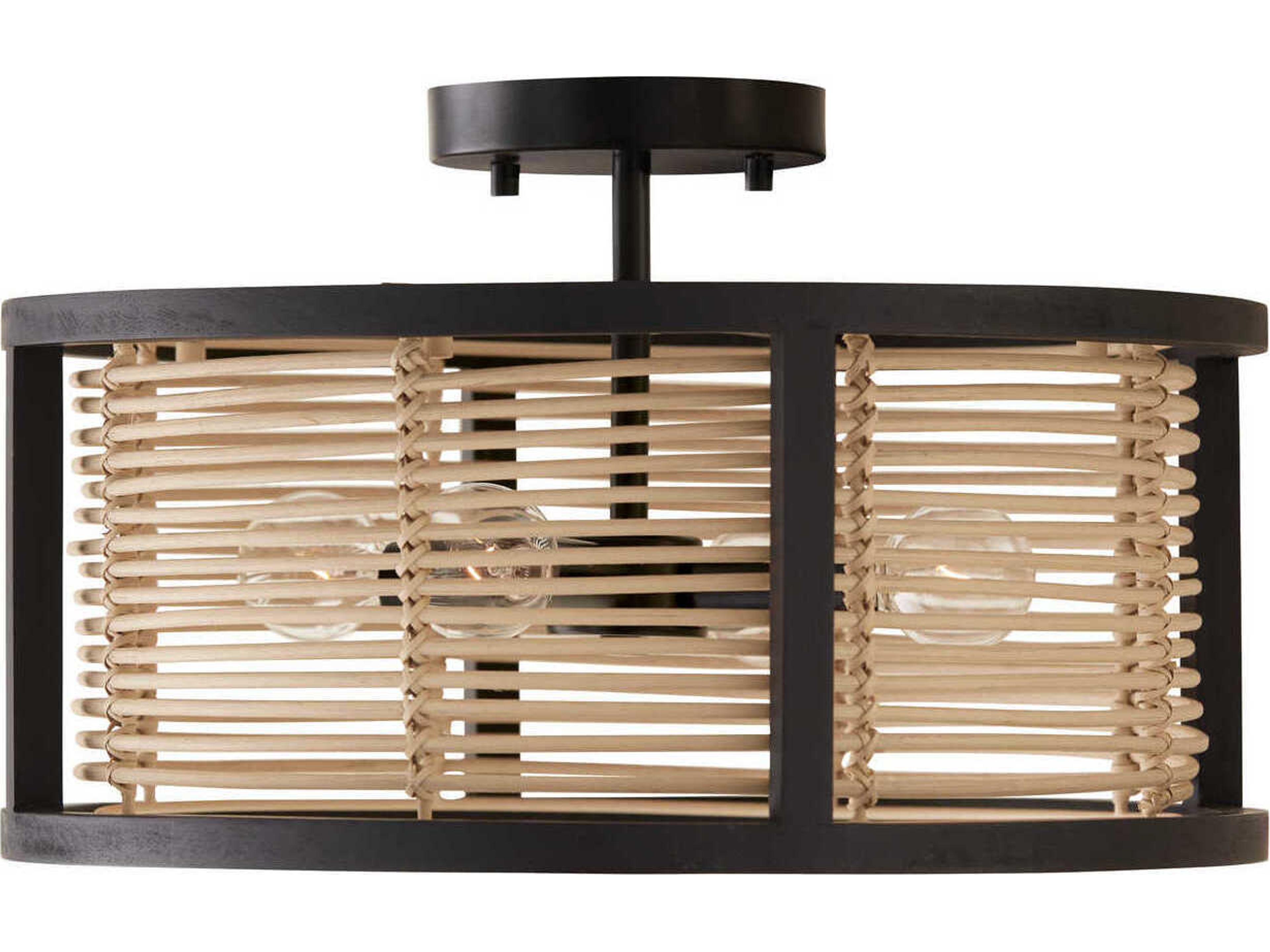 Rico 4-Light Flat Black Round Pendant