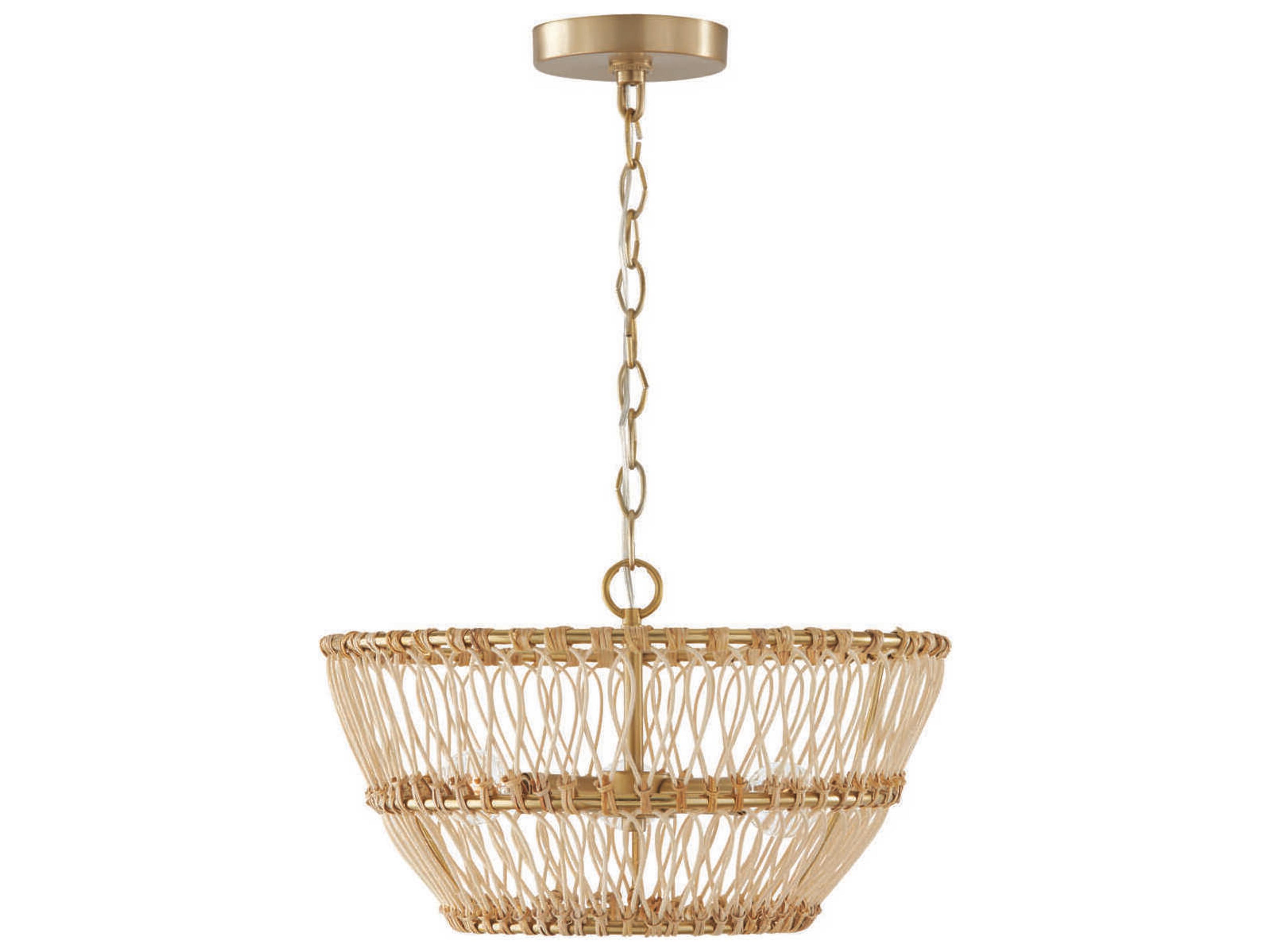 Capital Lighting Wren 3-Light Matte Brass Brown Semi Flush Mount