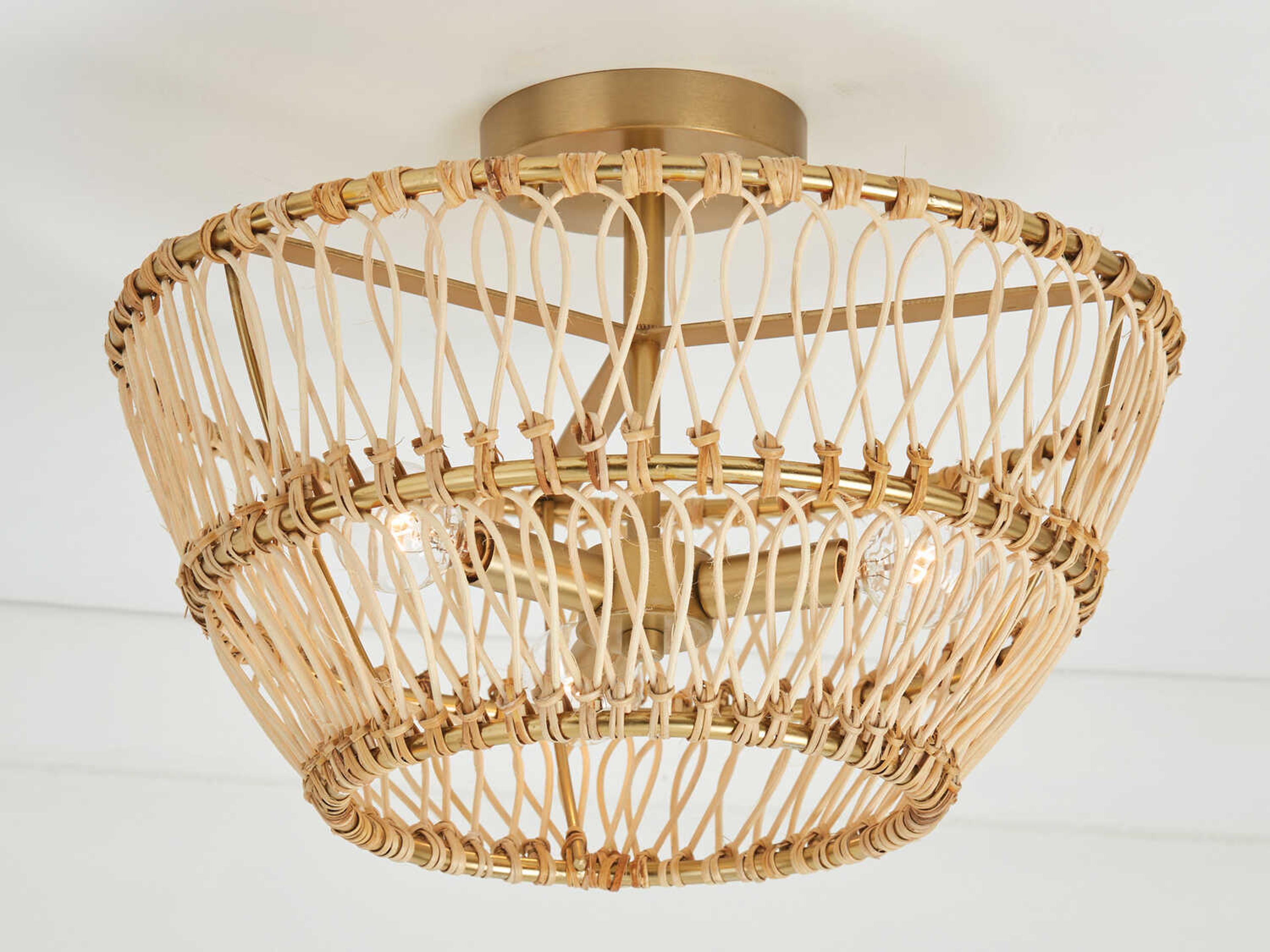 Capital Lighting Wren 3-Light Matte Brass Brown Semi Flush Mount