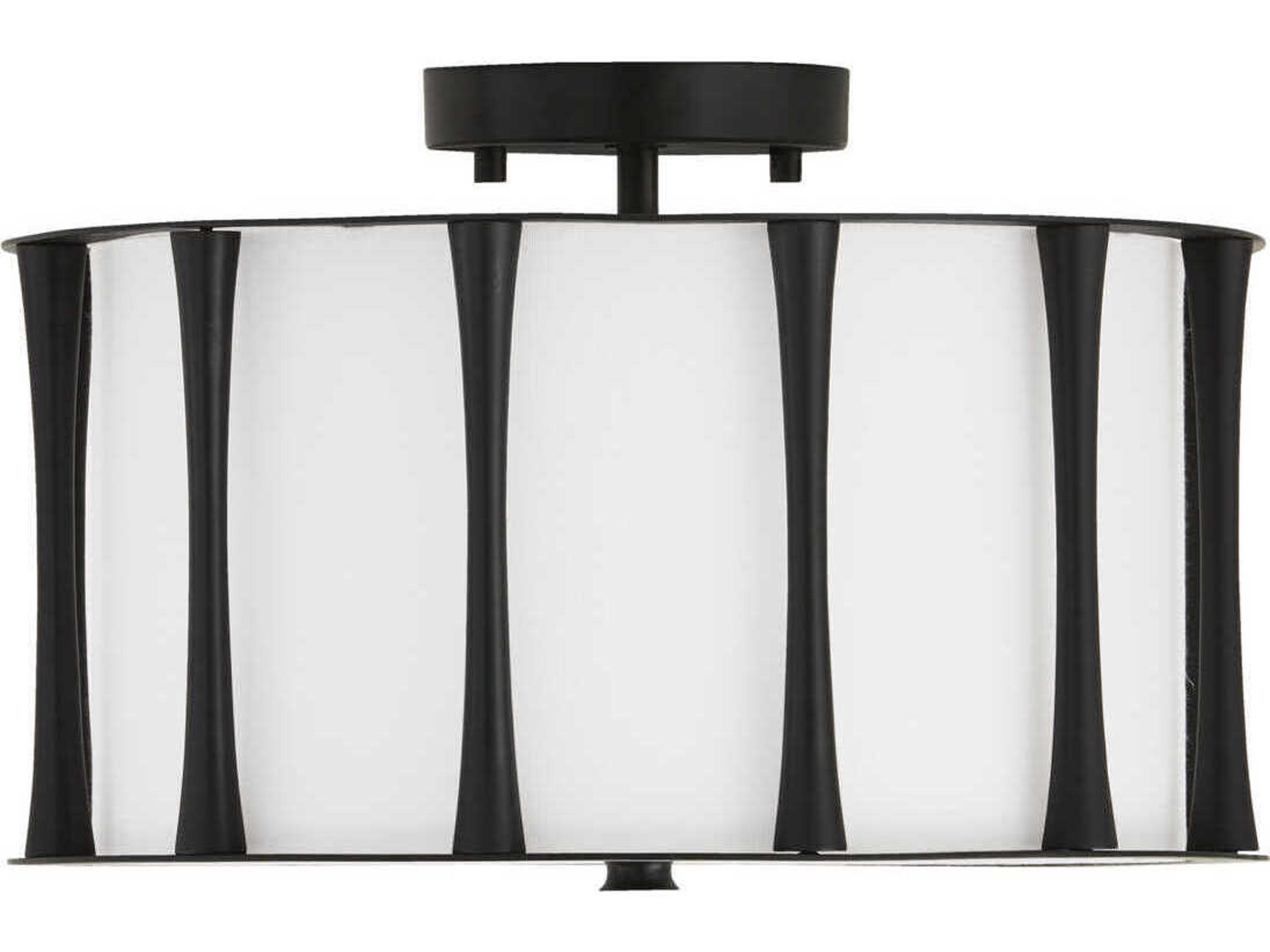 Bodie 3-Light Matte Black Drum Semi Flush Mount