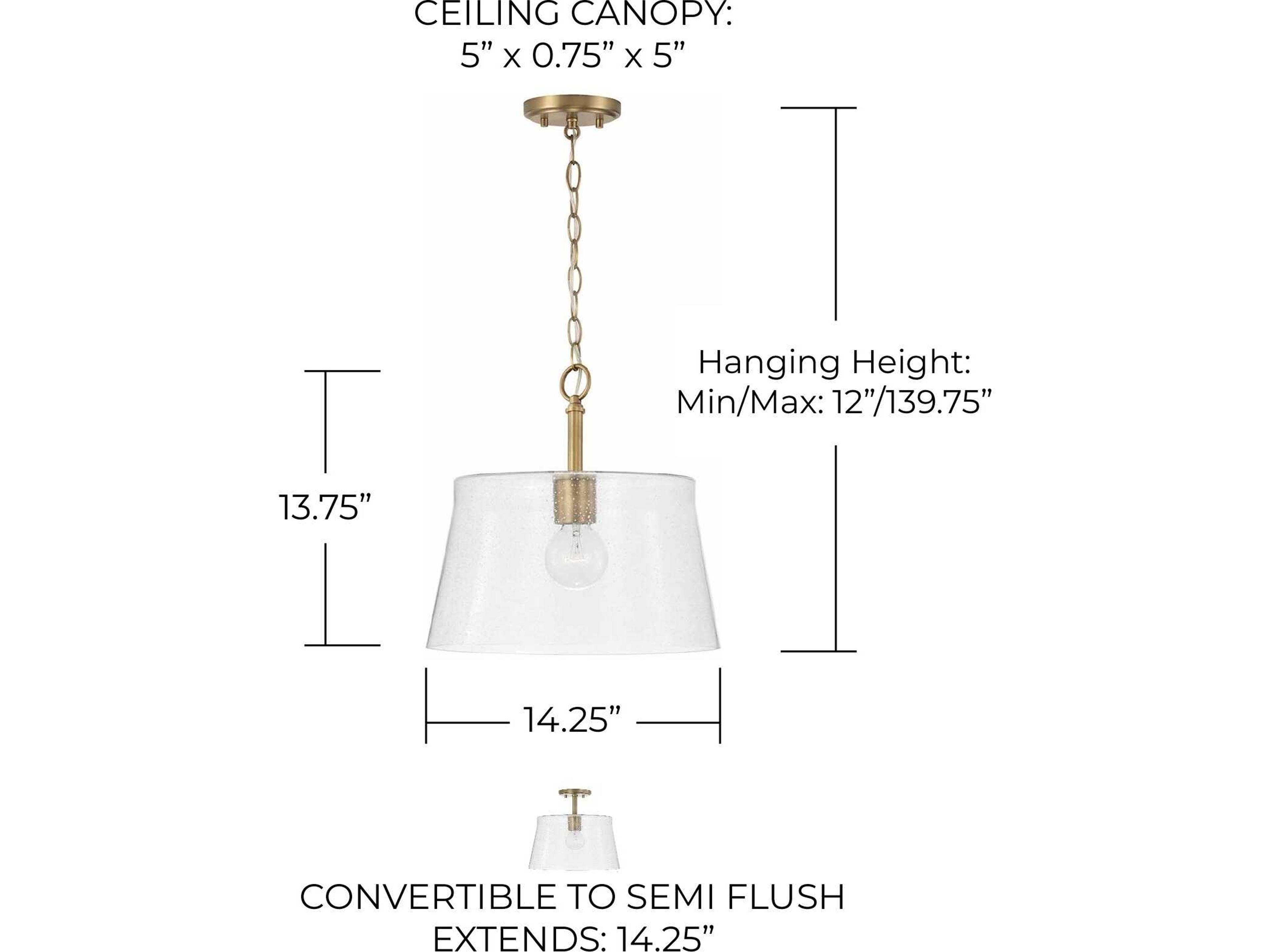 Capital Lighting Baker 1-Light Aged Brass Glass Empire Pendant