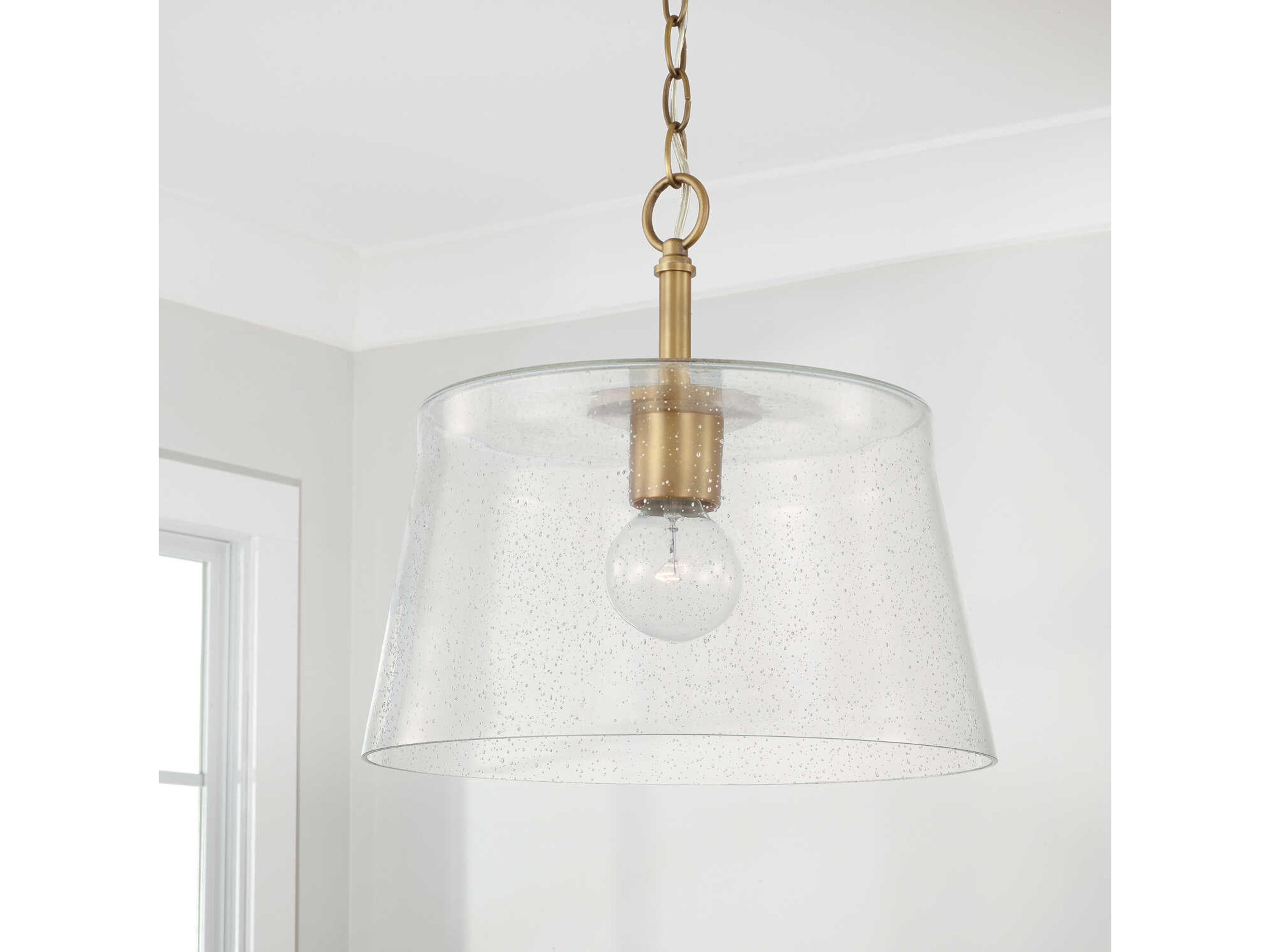 Capital Lighting Baker 1-Light Aged Brass Glass Empire Pendant