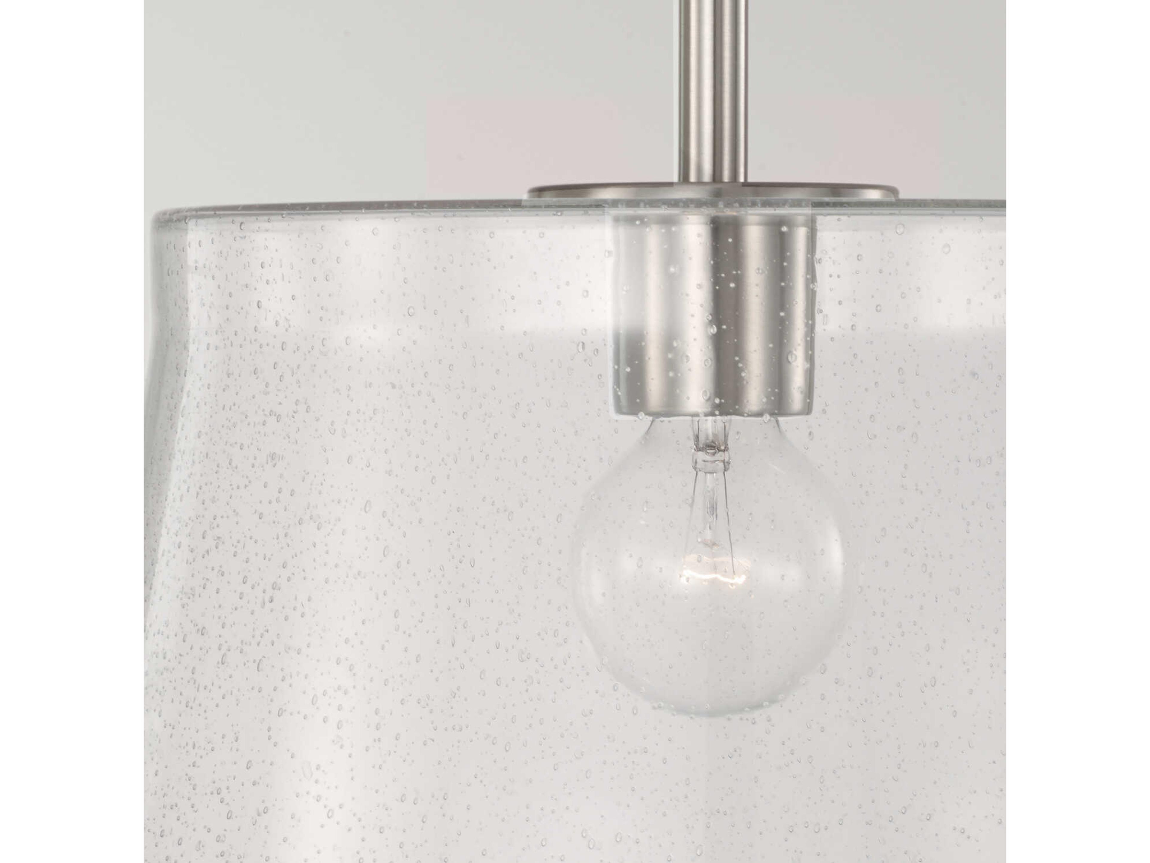 Capital Lighting Baker 1-Light Brushed Nickel Glass Empire Pendant