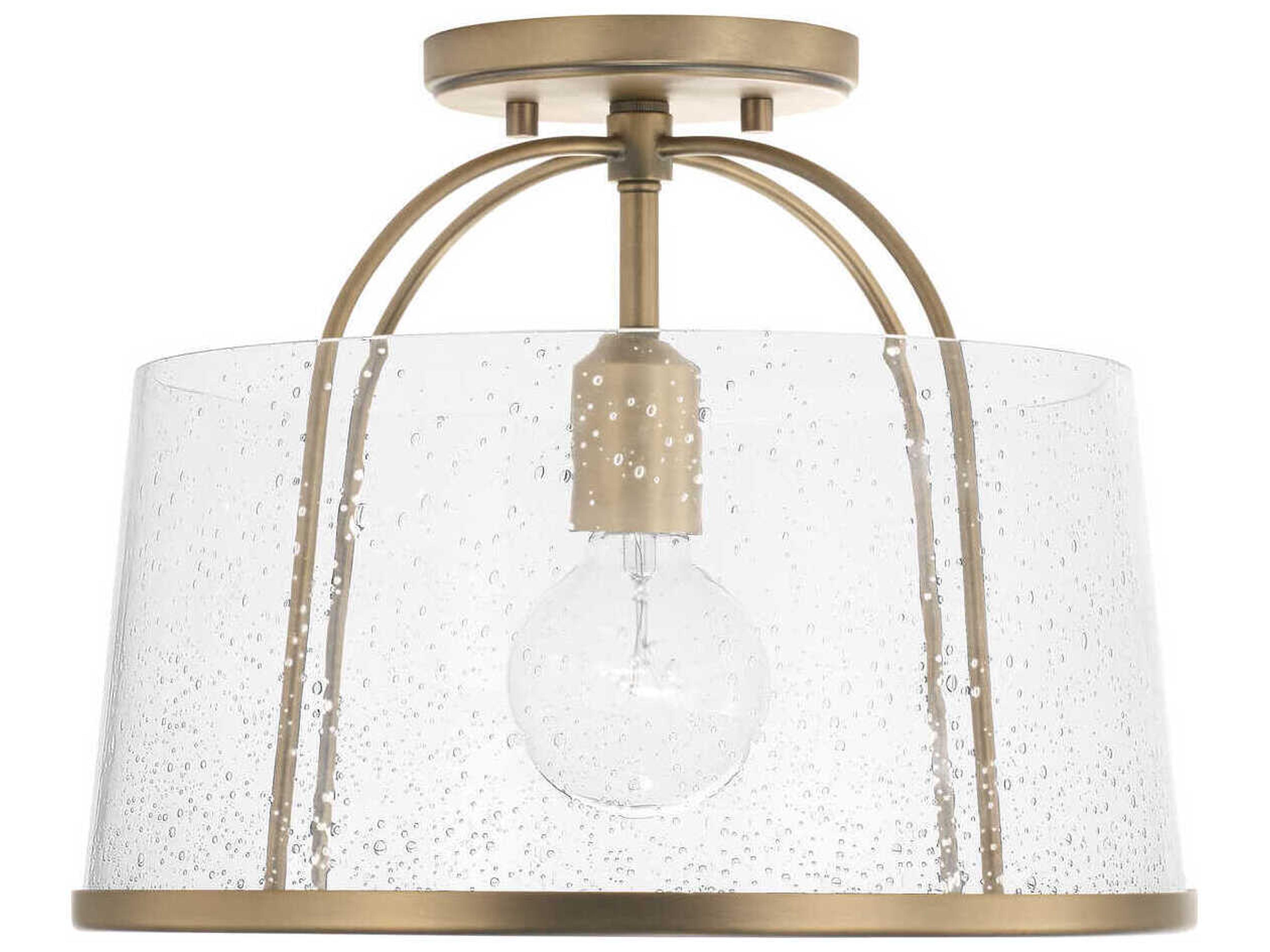 Madison 1-Light Aged Brass Glass Empire Pendant